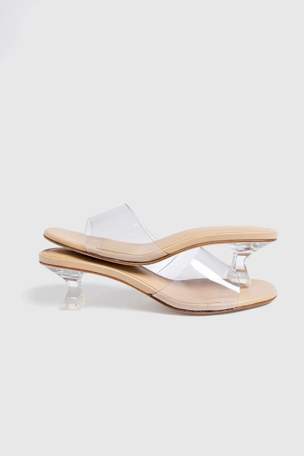 Vivi Lucite Clear Mule Sand Leather sold by Larroude product image thumbnail 5