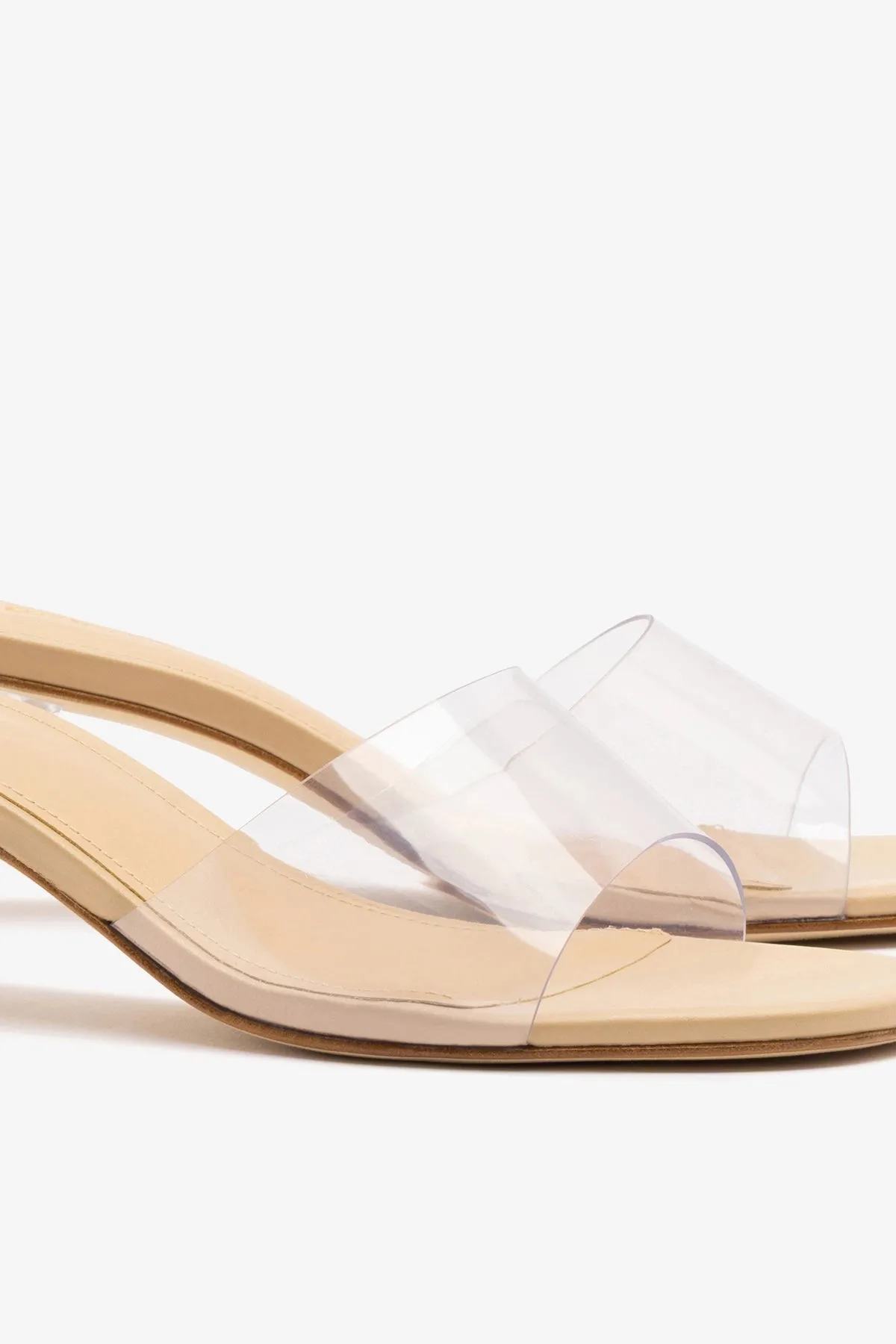 Vivi Lucite Clear Mule Sand Leather sold by Larroude product image thumbnail 4