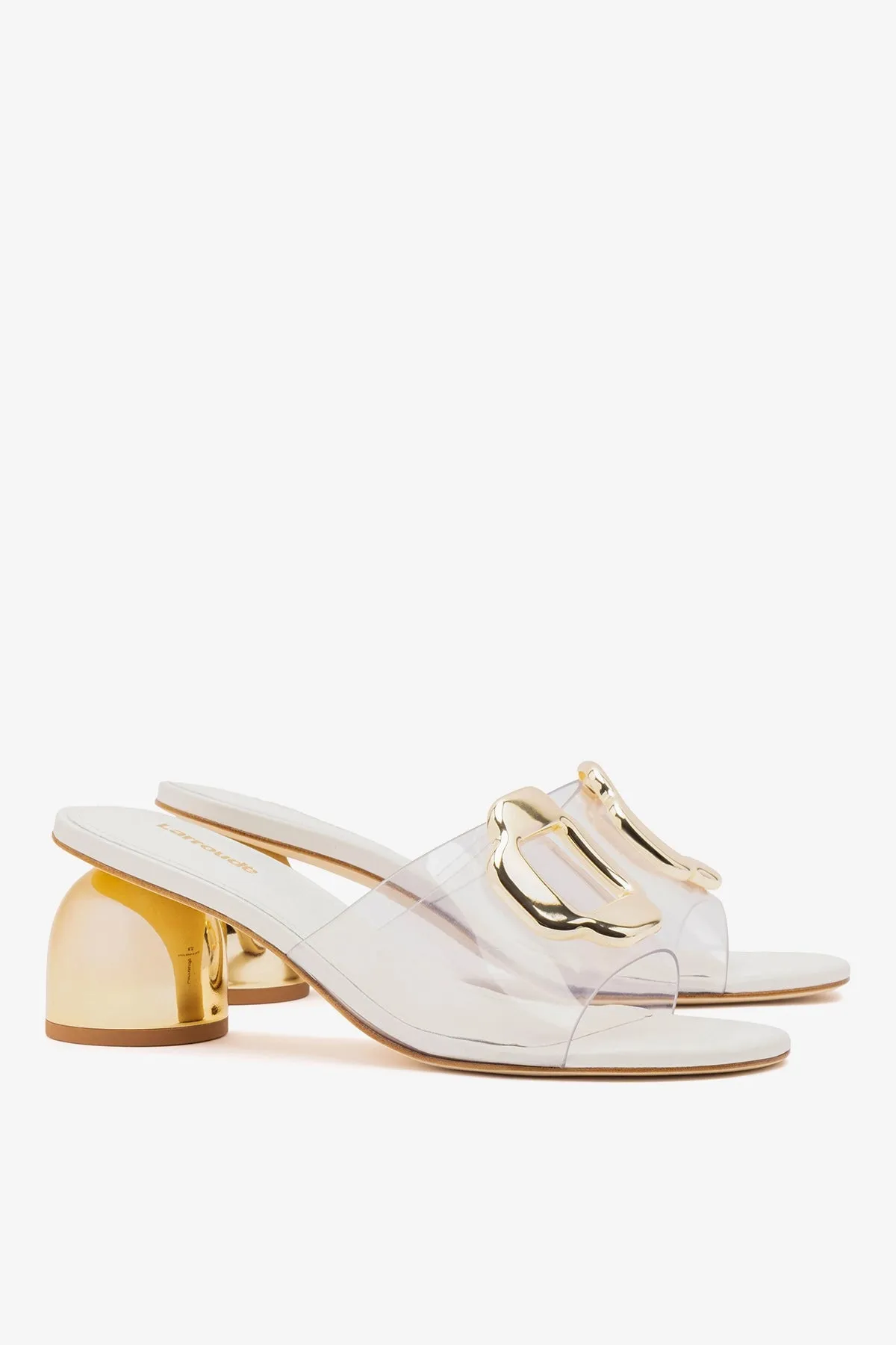 Margherita Clear Mule White Leather sold by Larroude product image thumbnail 3