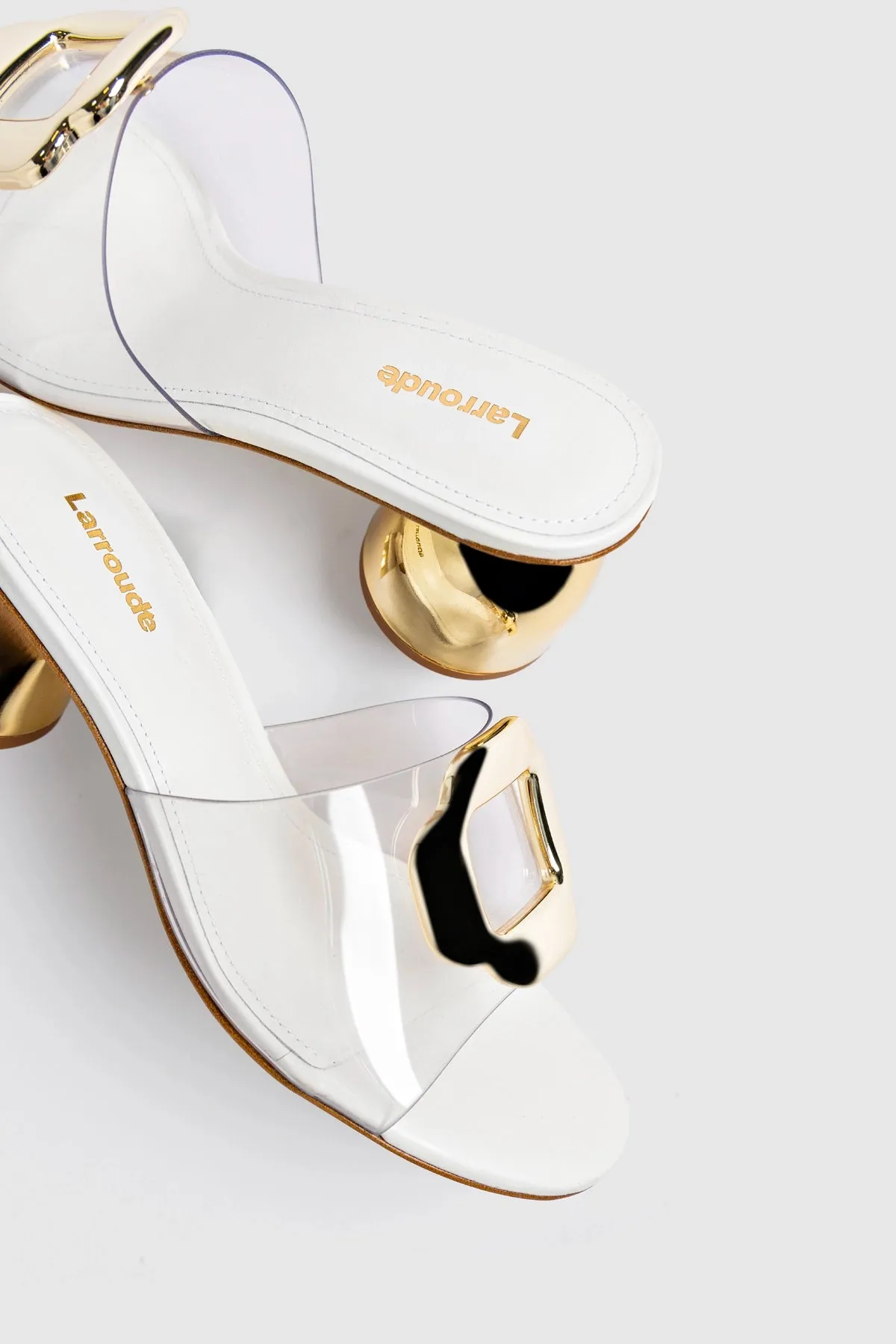 Margherita Clear Mule White Leather sold by Larroude product image thumbnail 5