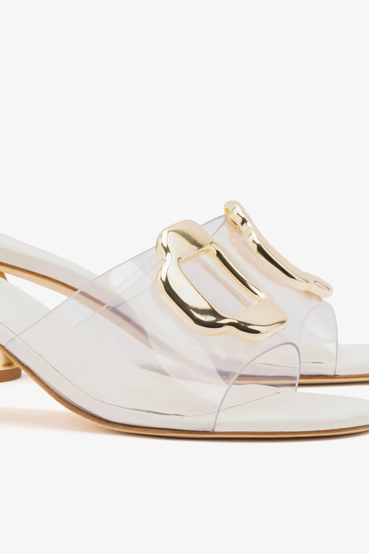 Margherita Clear Mule White Leather sold by Larroude product image thumbnail 4