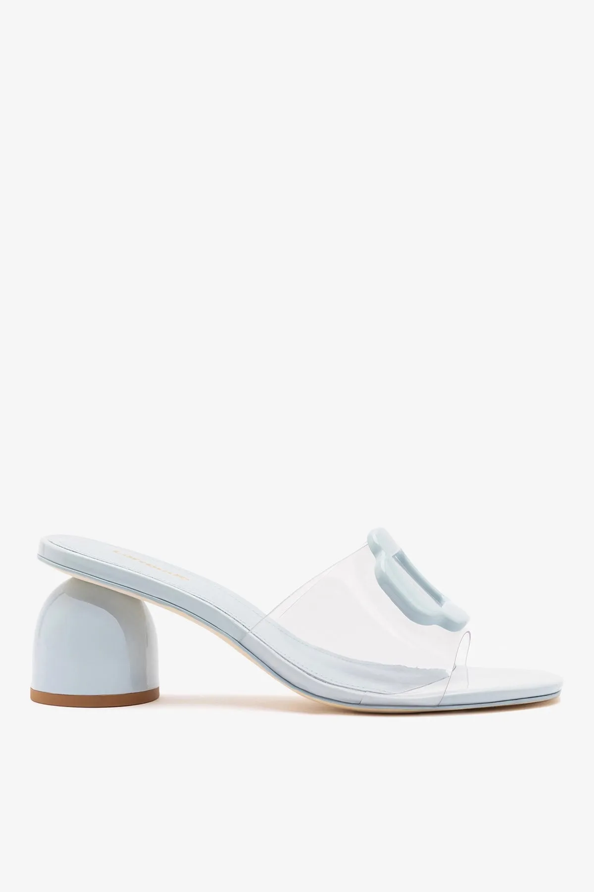 Margherita Clear Mule Maya Patent Leather sold by Larroude