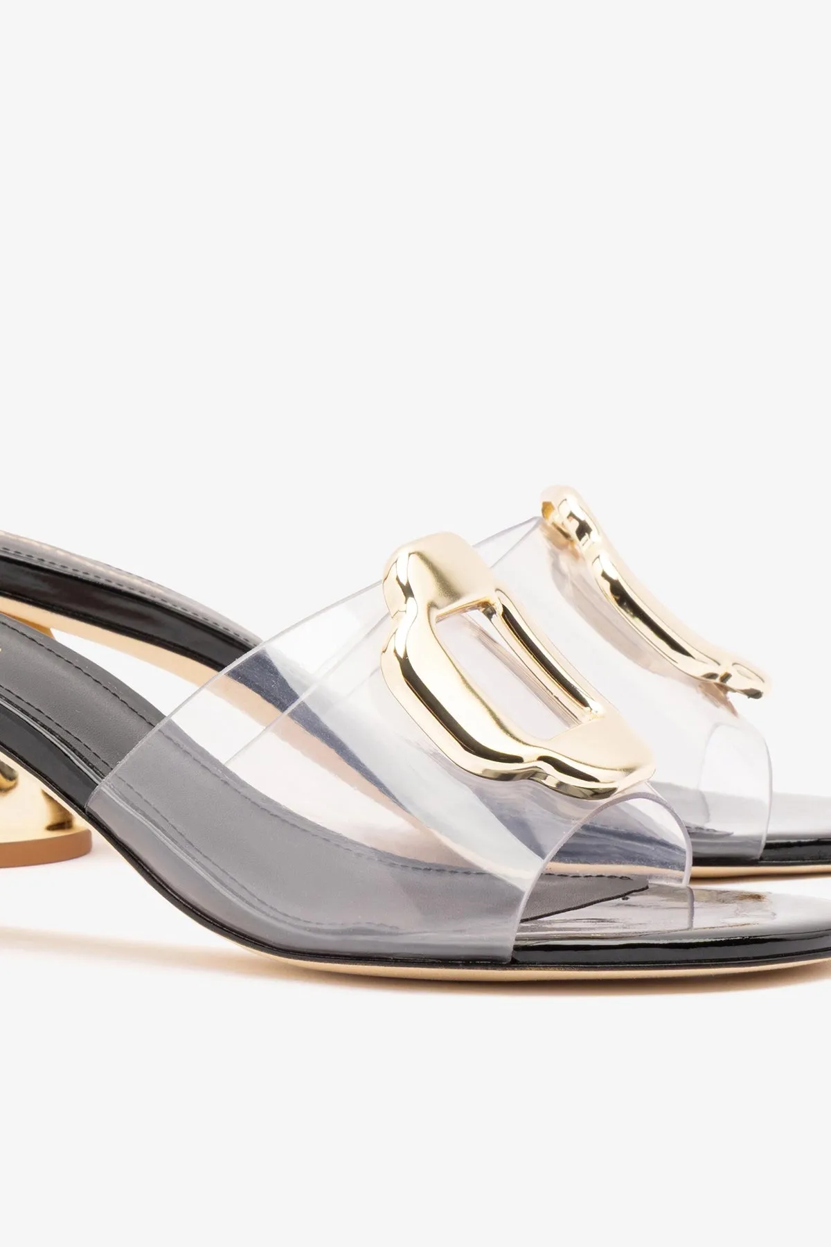 Margherita Clear Mule Black Patent Leather sold by Larroude product image thumbnail 4