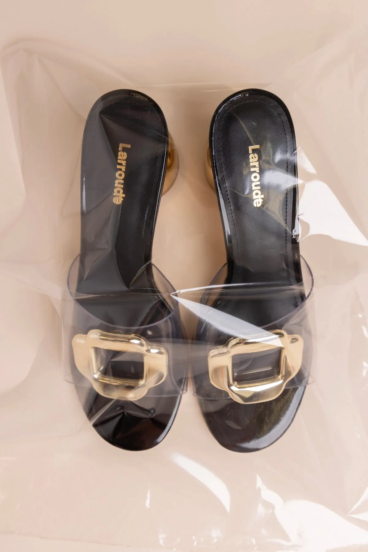 Margherita Clear Mule Black Patent Leather sold by Larroude product image thumbnail 2