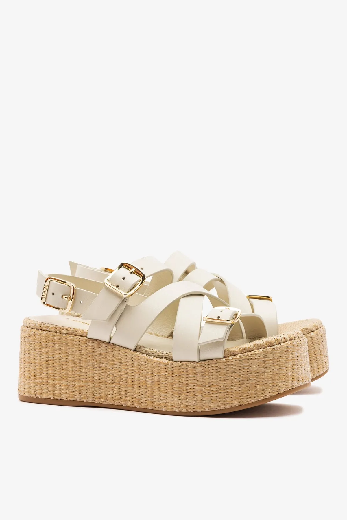 Patti Flatform Ivory Leather sold by Larroude product image thumbnail 3