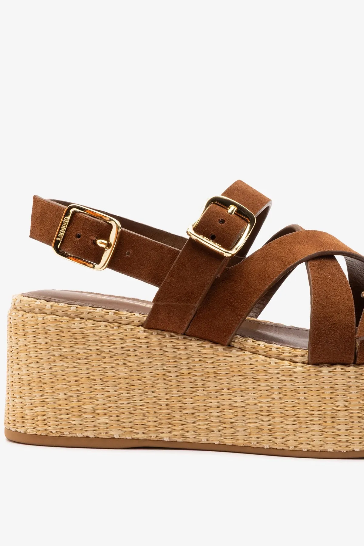 Patti Flatform Burnt Umber Suede sold by Larroude product image thumbnail 4