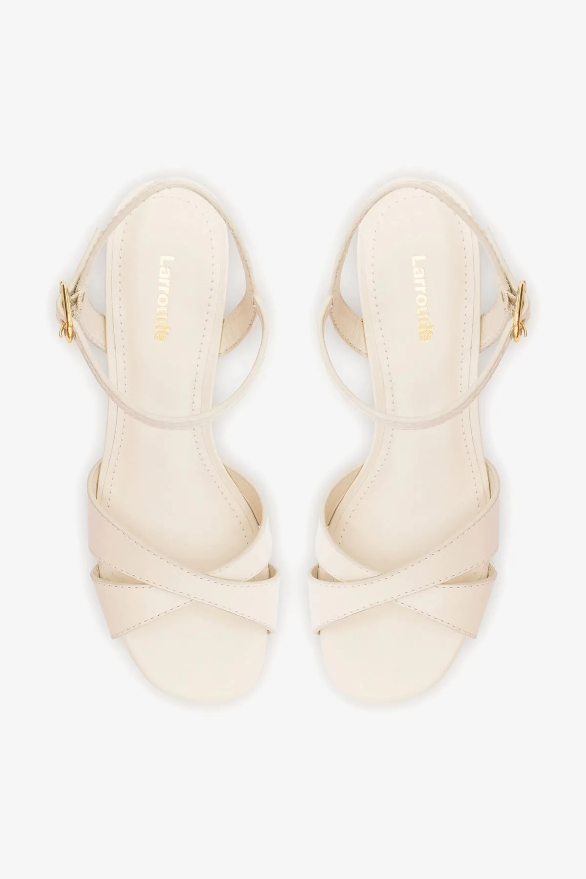 Bianca Low Sandal Ivory Leather sold by Larroude product image thumbnail 5
