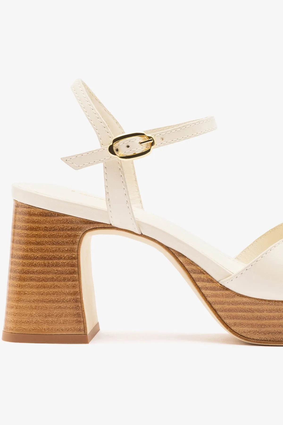 Bianca Low Sandal Ivory Leather sold by Larroude product image thumbnail 4