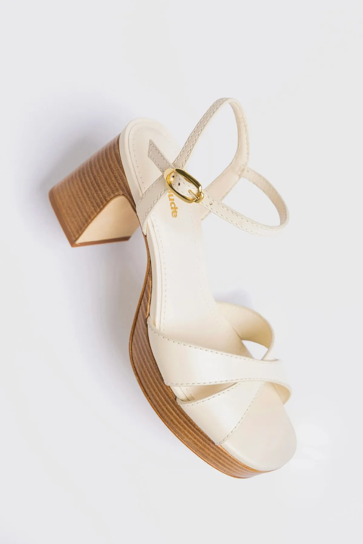 Bianca Low Sandal Ivory Leather sold by Larroude product image thumbnail 2