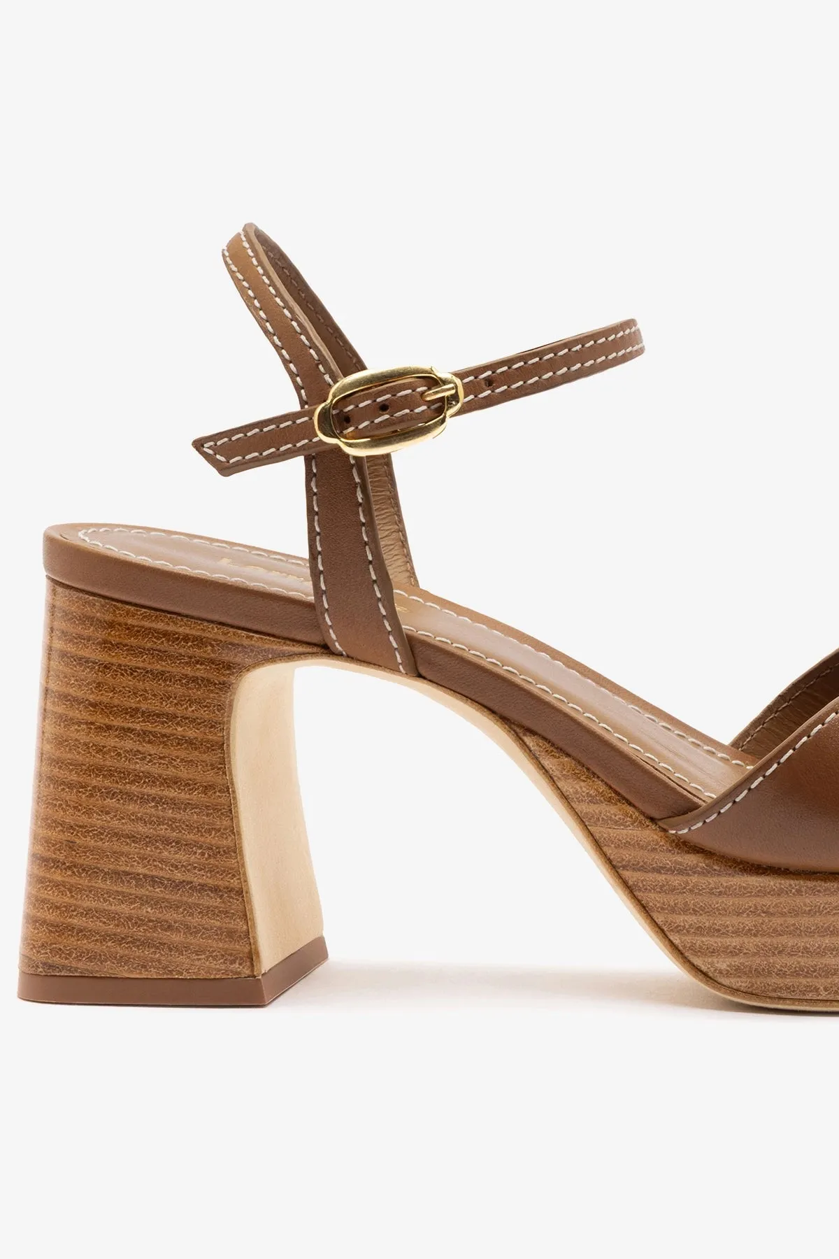 Bianca Low Sandal Caramel Leather sold by Larroude product image thumbnail 4