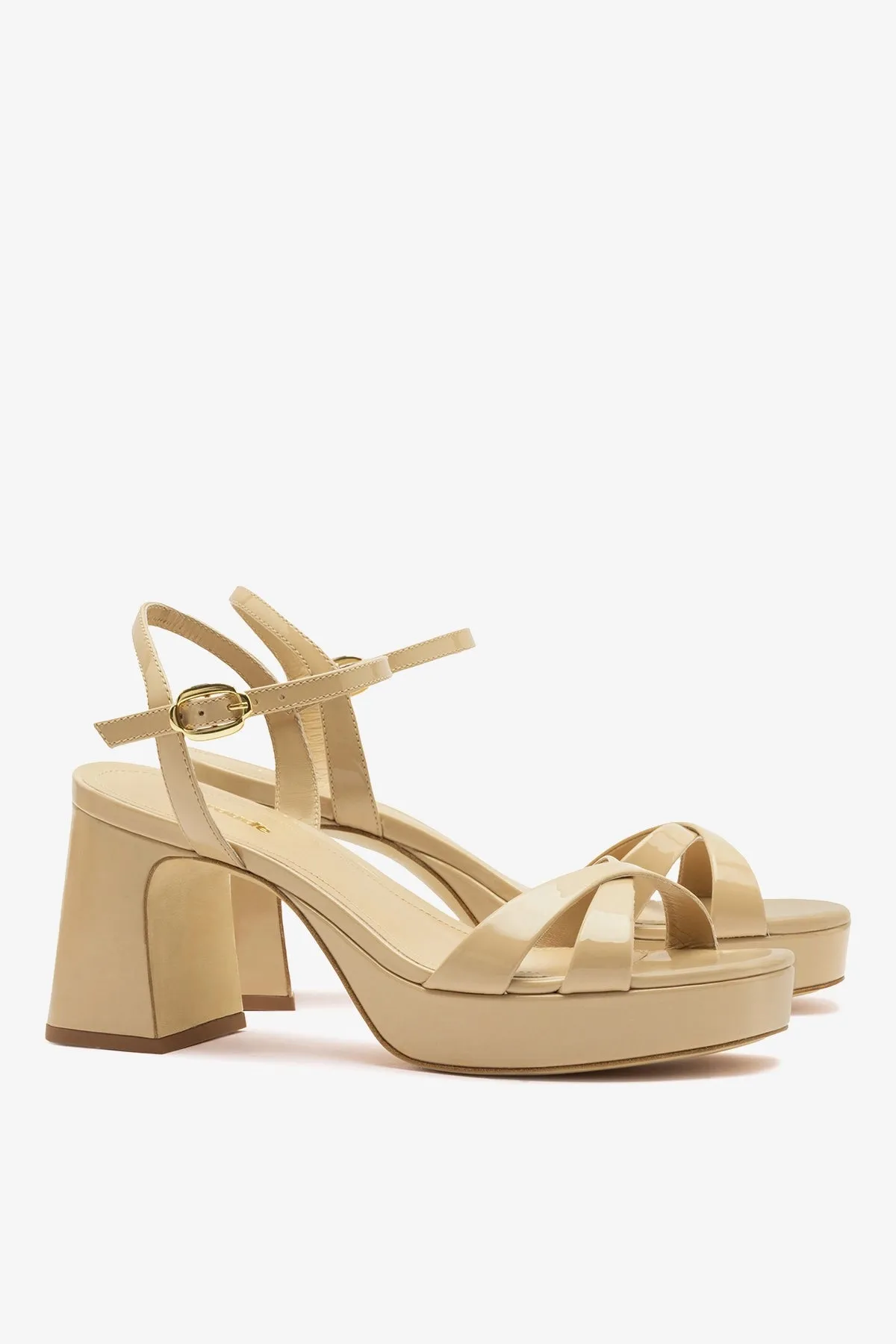 Bianca Low Sandal Sand Patent Leather sold by Larroude product image thumbnail 3