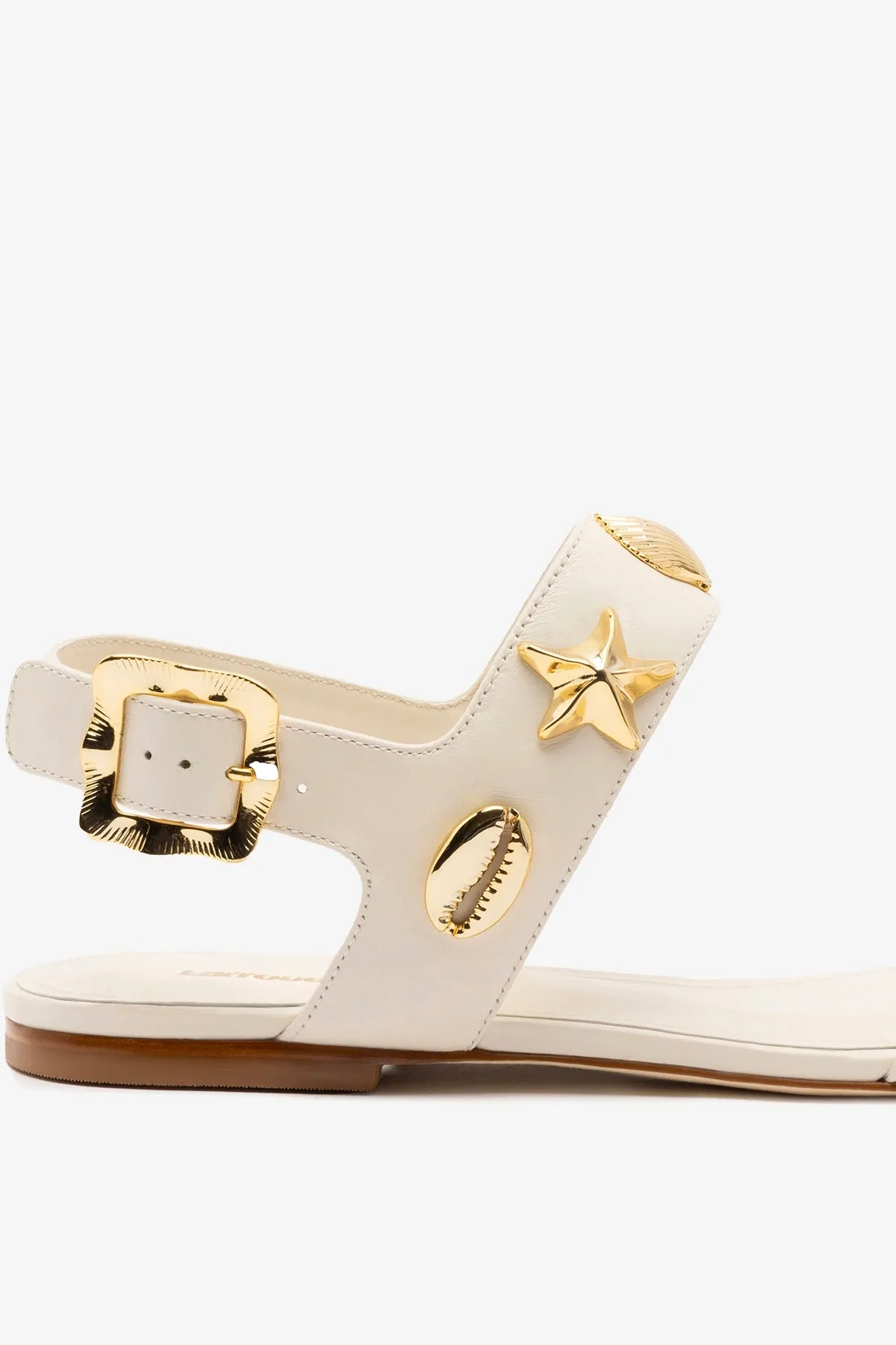 Madison Flat Sandal Ivory Leather sold by Larroude product image thumbnail 3