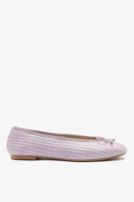 Pavlova Ballet Flat Iris Raffia sold by Larroude