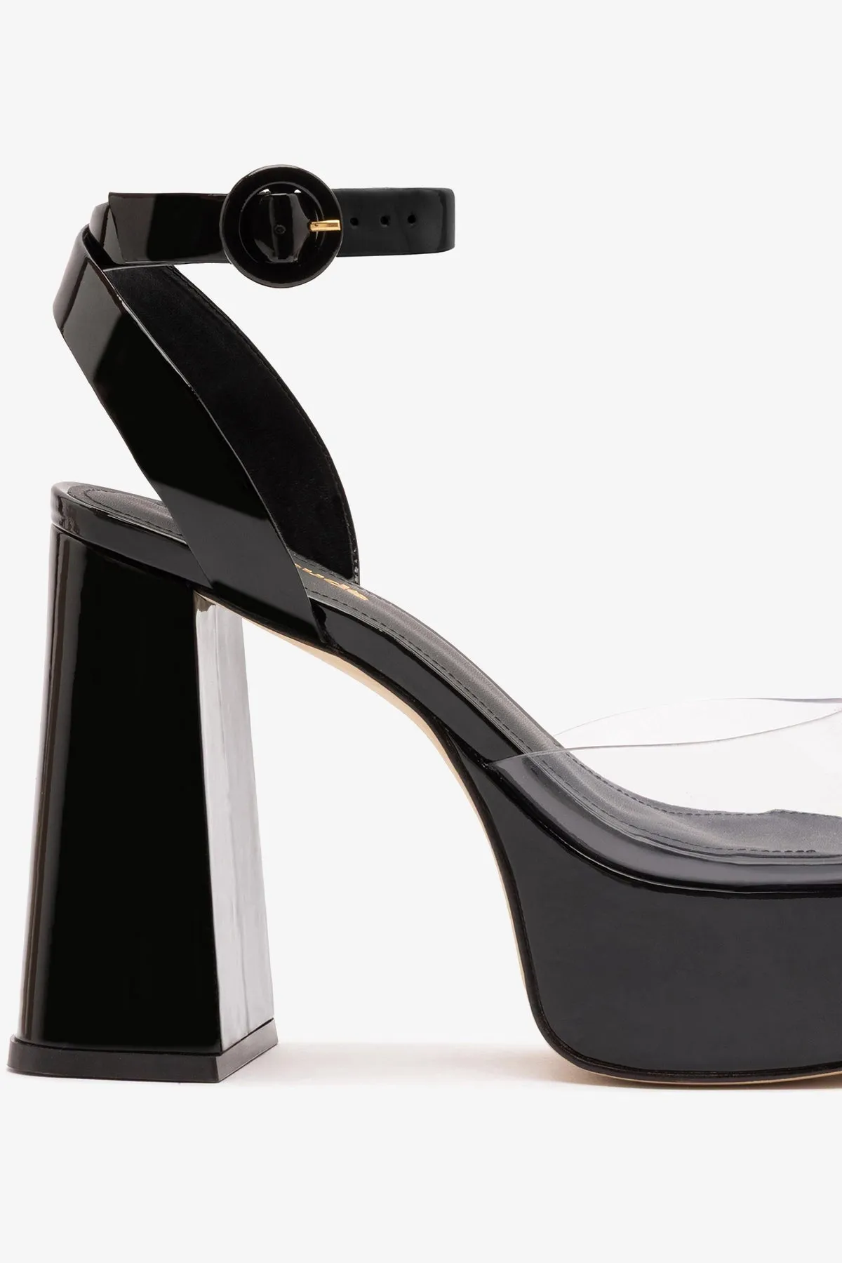 Dolly Clear Sandal Black Patent Leather sold by Larroude product image thumbnail 4