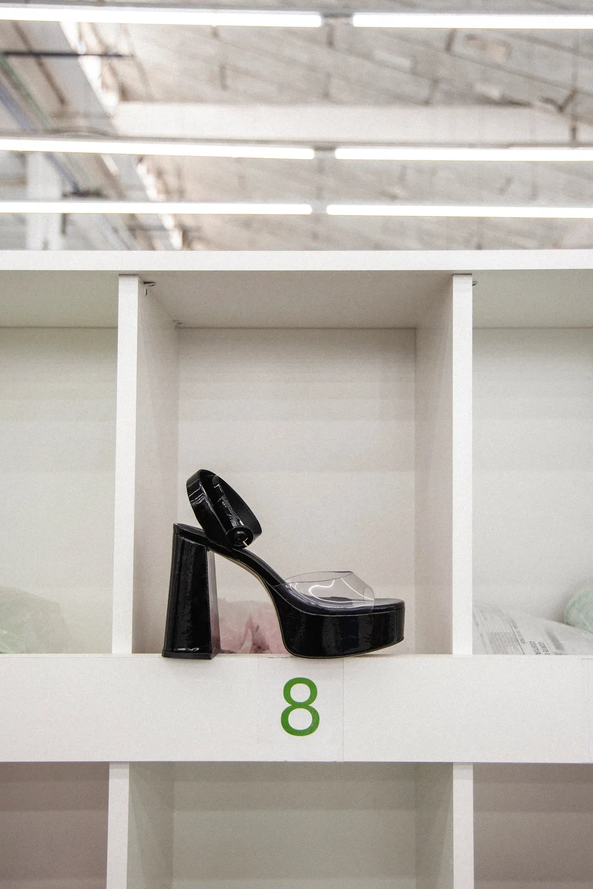 Dolly Clear Sandal Black Patent Leather sold by Larroude product image thumbnail 2