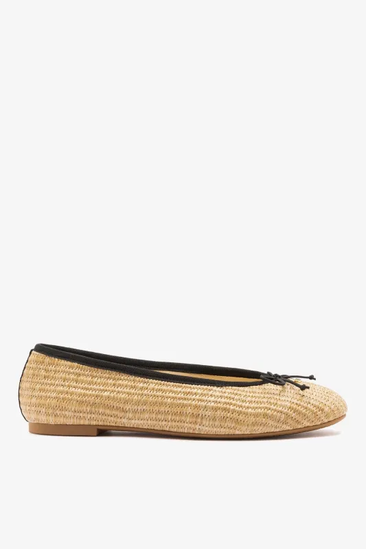Pavlova Ballet Flat Natural Raffia sold by Larroude