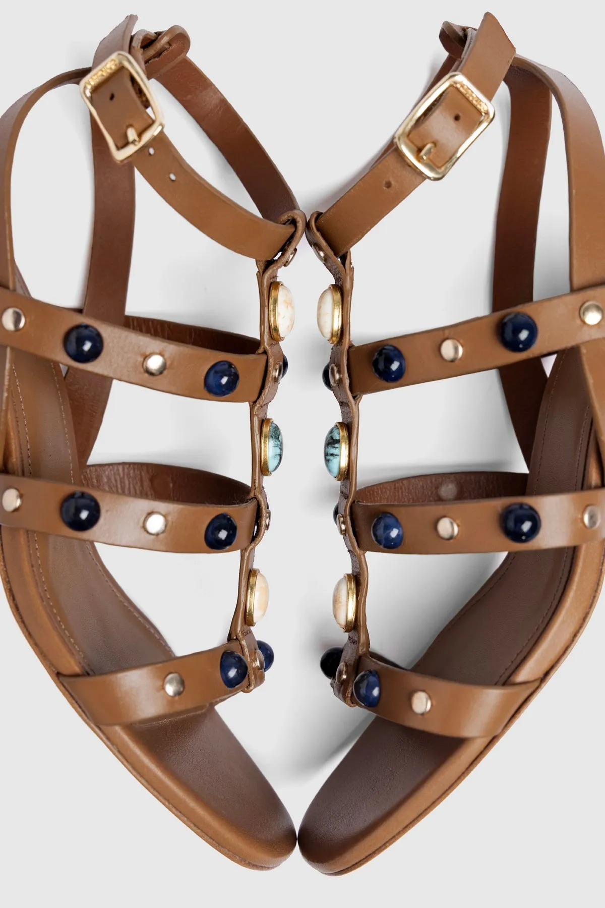 Amalfi Sandal Caramel Leather sold by Larroude product image thumbnail 2