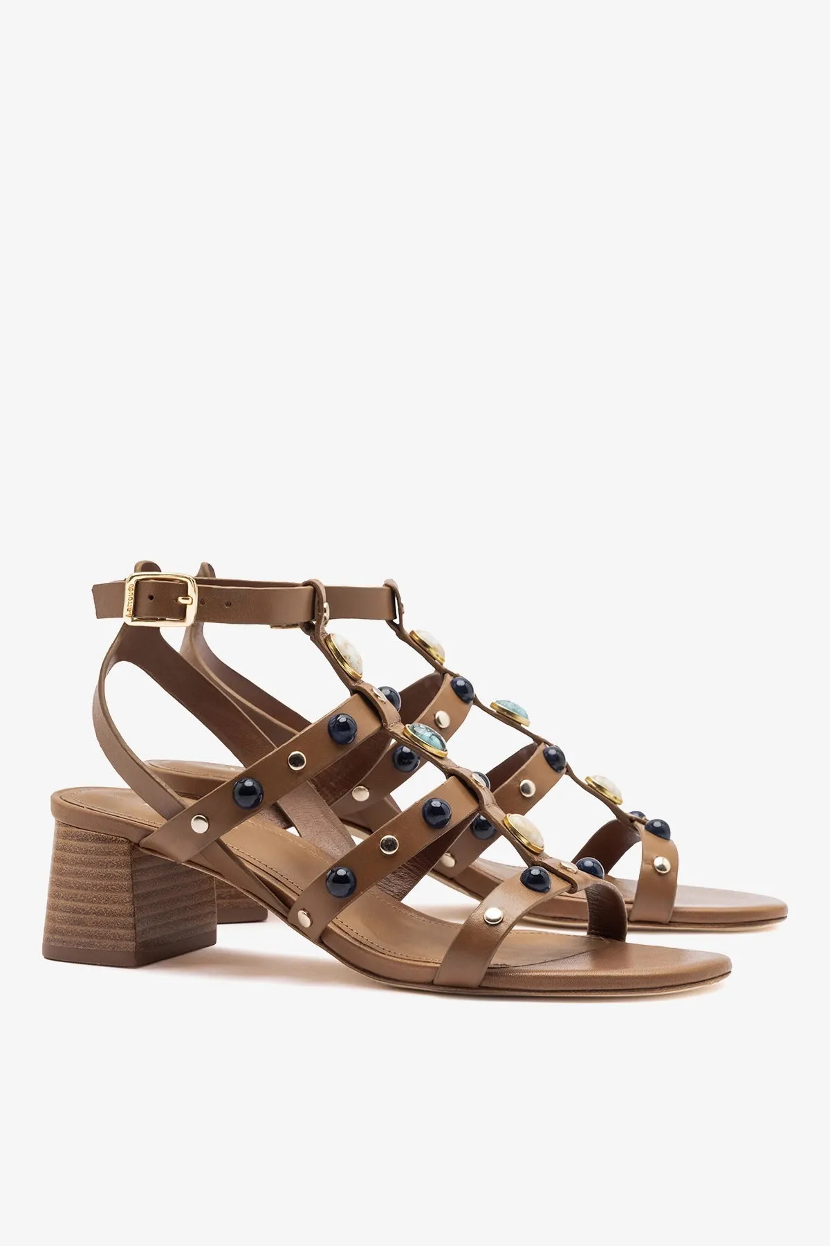 Amalfi Sandal Caramel Leather sold by Larroude product image thumbnail 3