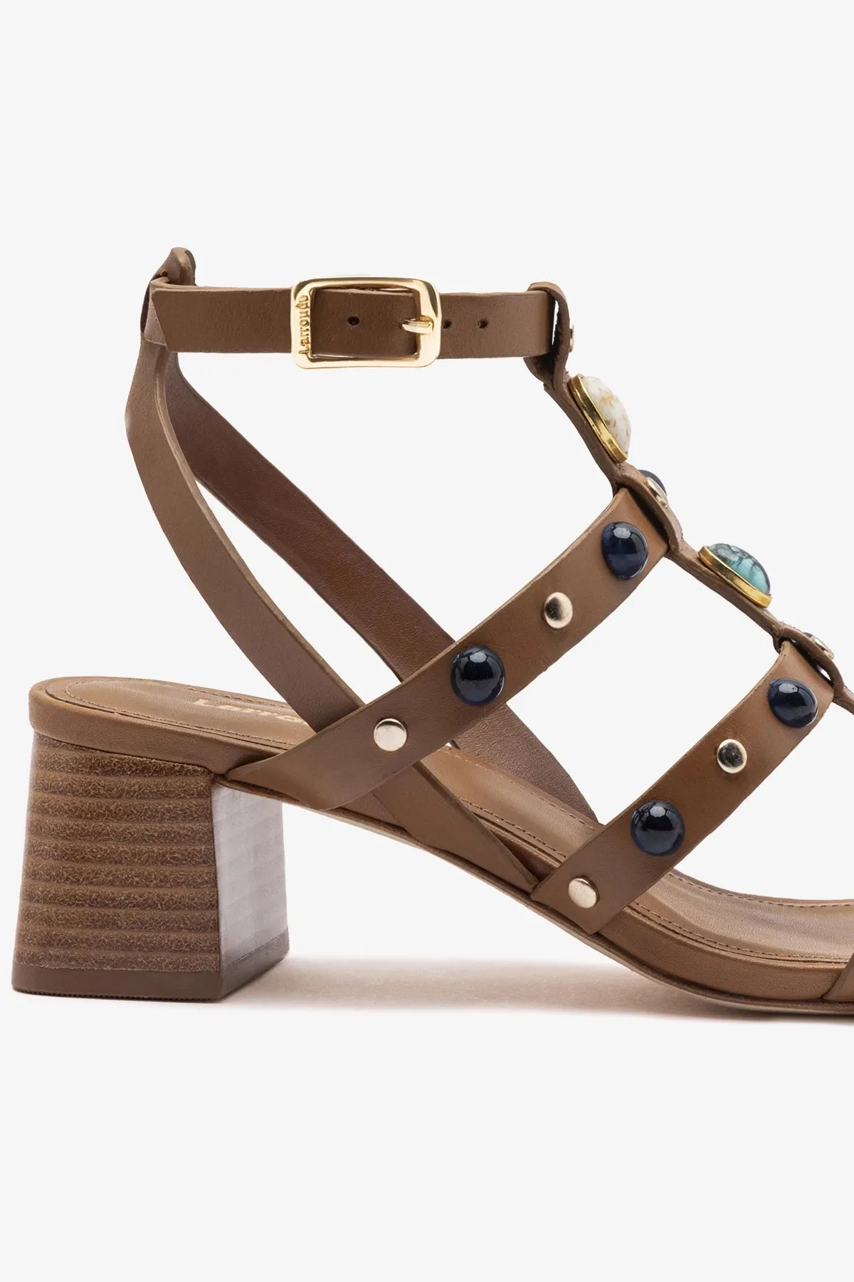 Amalfi Sandal Caramel Leather sold by Larroude product image thumbnail 4