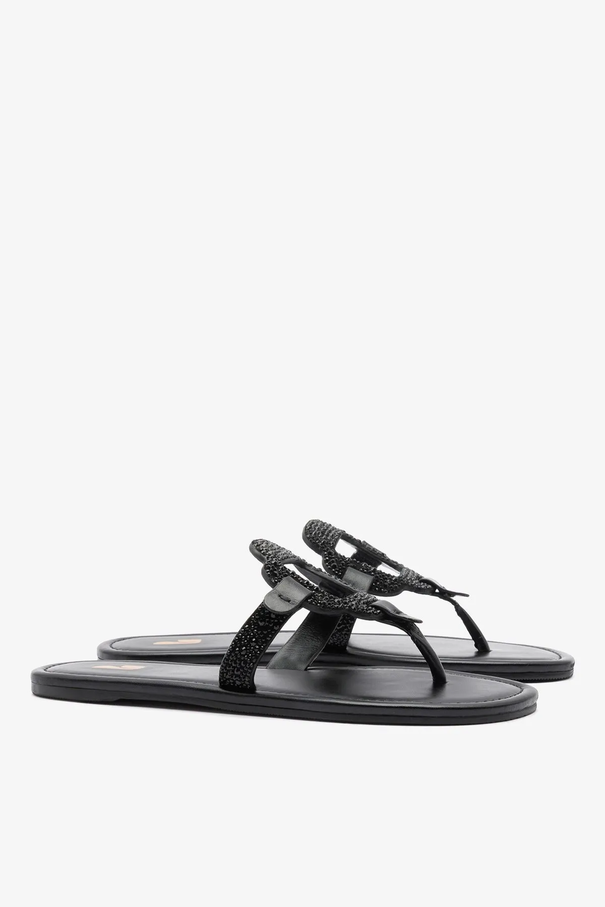 Margherita Crystal Thong Sandal Black Suede sold by Larroude product image thumbnail 3