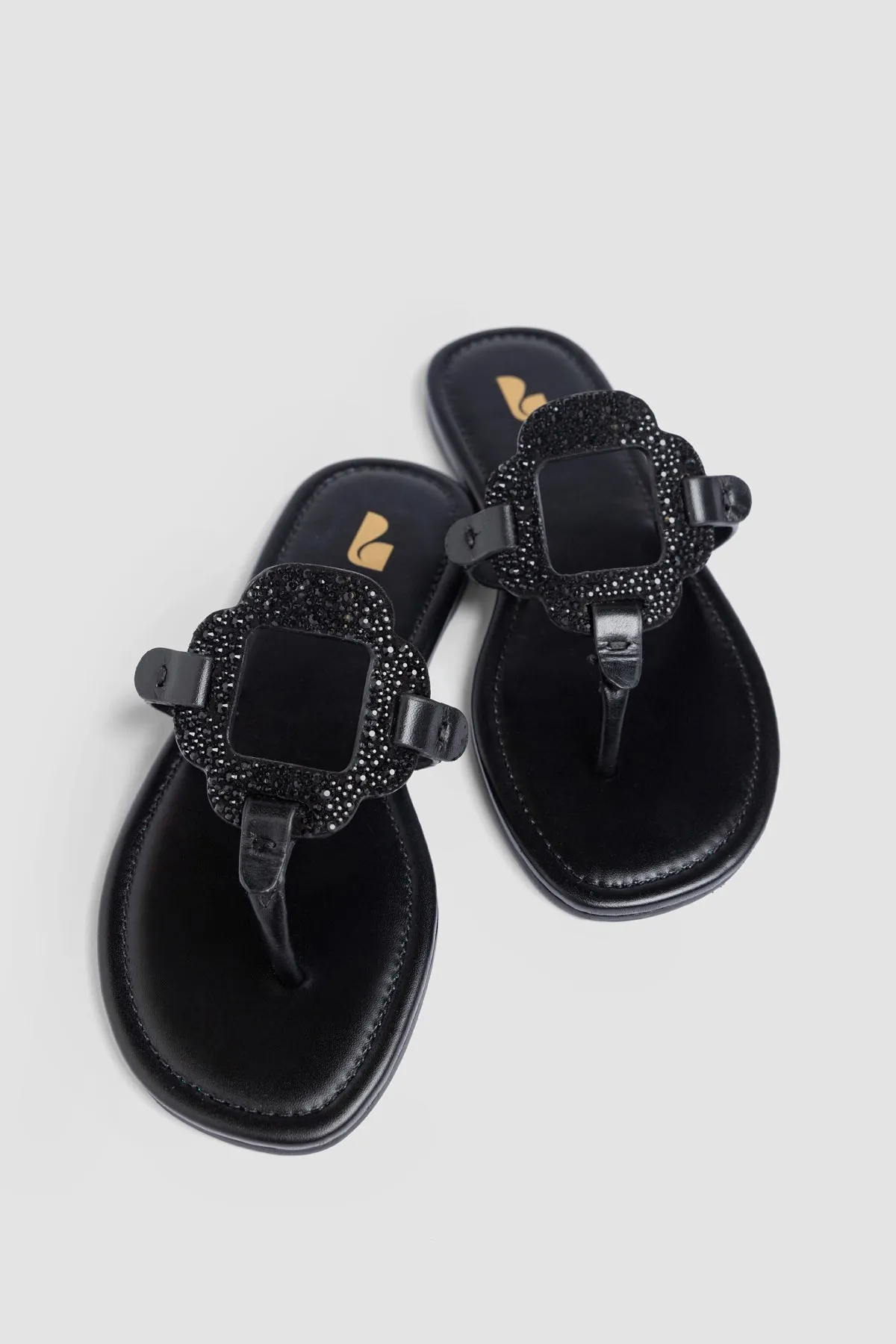 Margherita Crystal Thong Sandal Black Suede sold by Larroude product image thumbnail 5