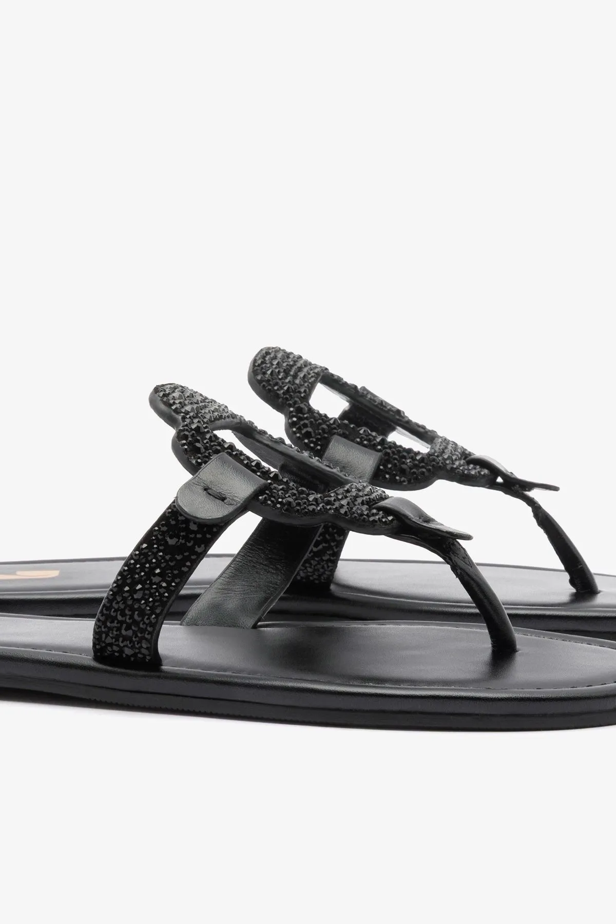 Margherita Crystal Thong Sandal Black Suede sold by Larroude product image thumbnail 4