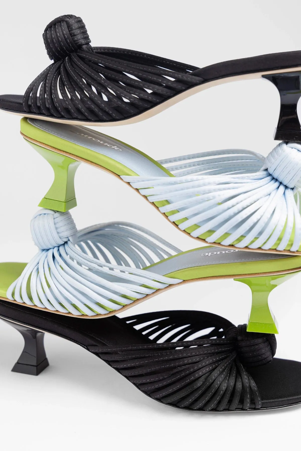 Valerie Mule Black Satin sold by Larroude product image thumbnail 5