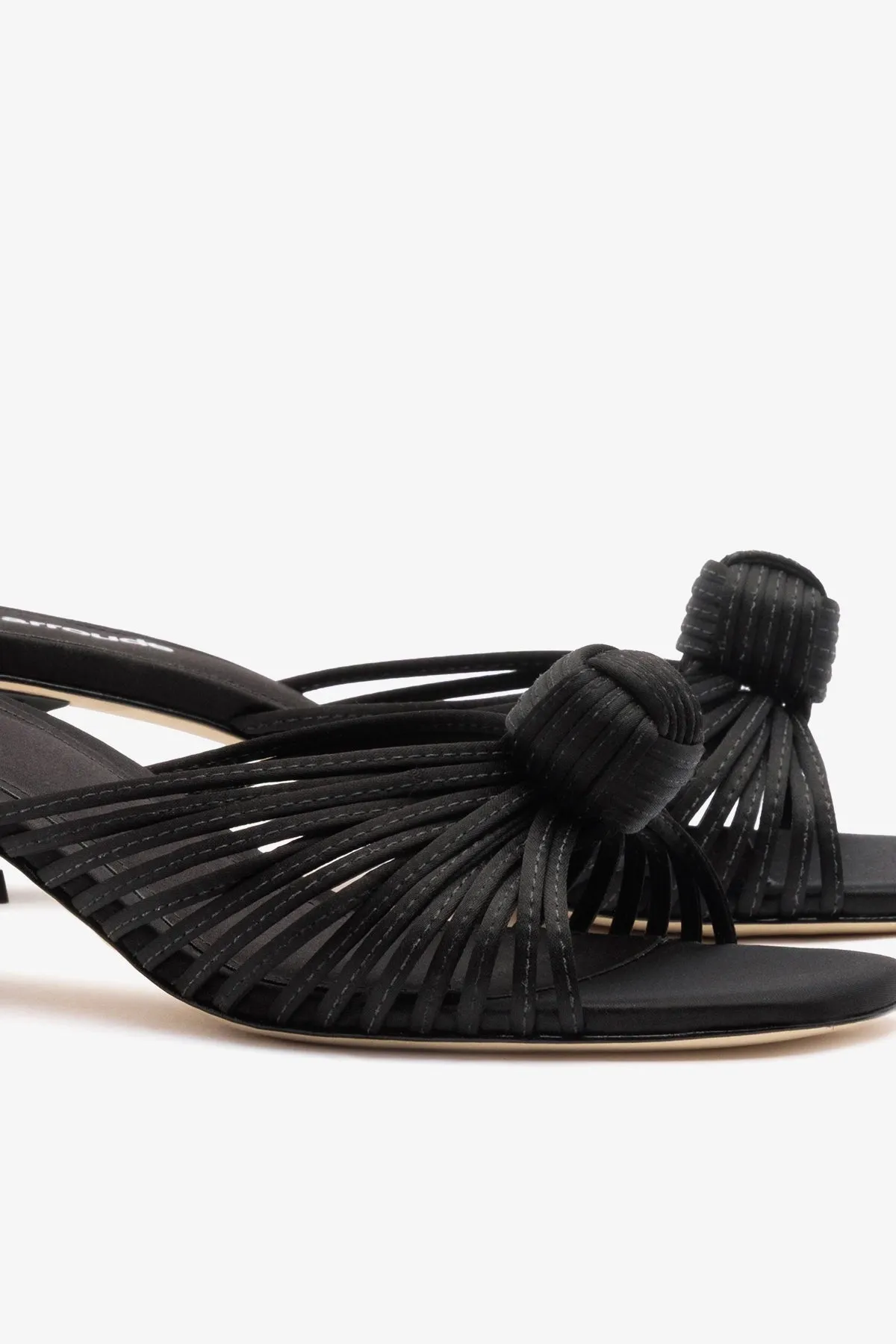 Valerie Mule Black Satin sold by Larroude product image thumbnail 4