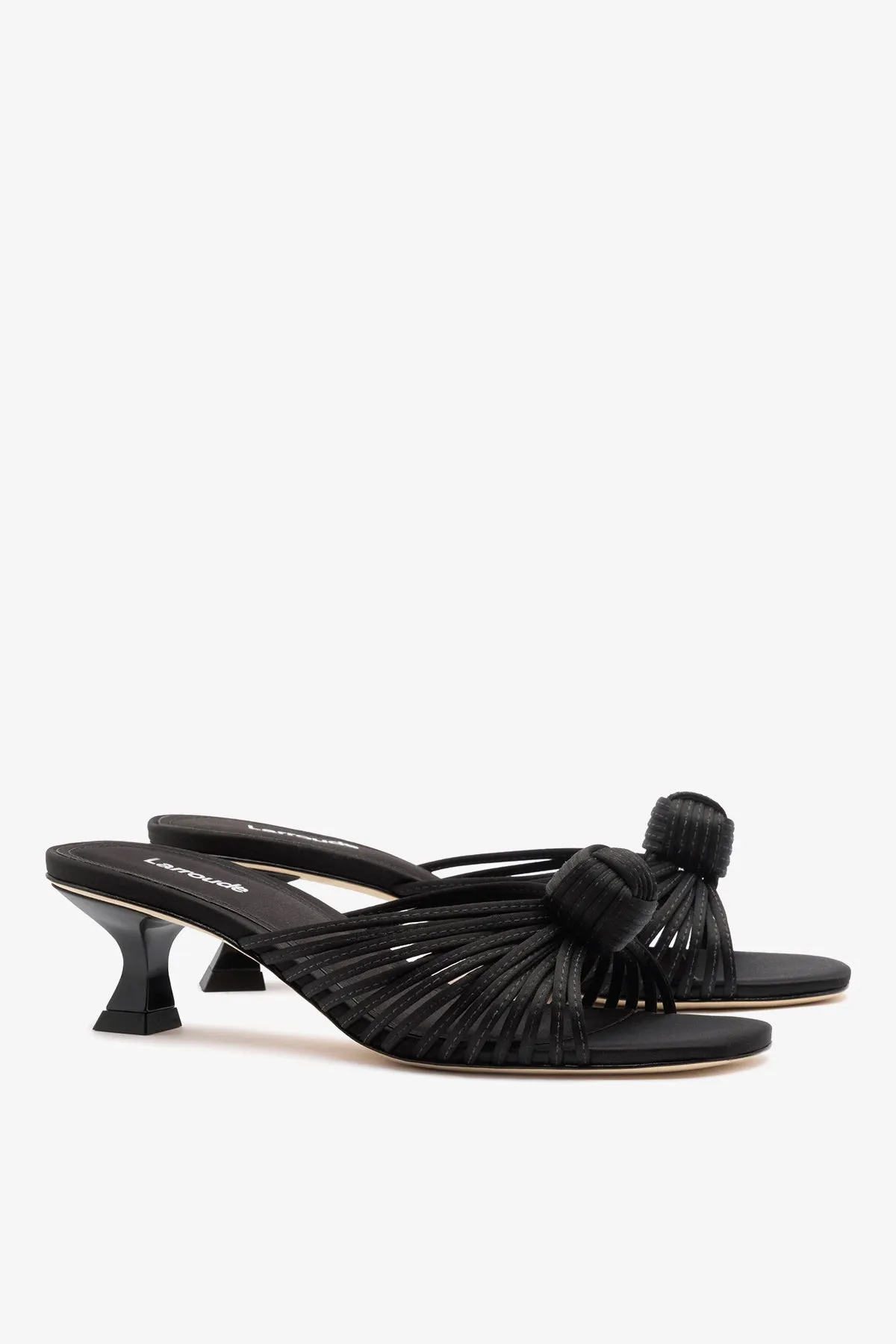 Valerie Mule Black Satin sold by Larroude product image thumbnail 3