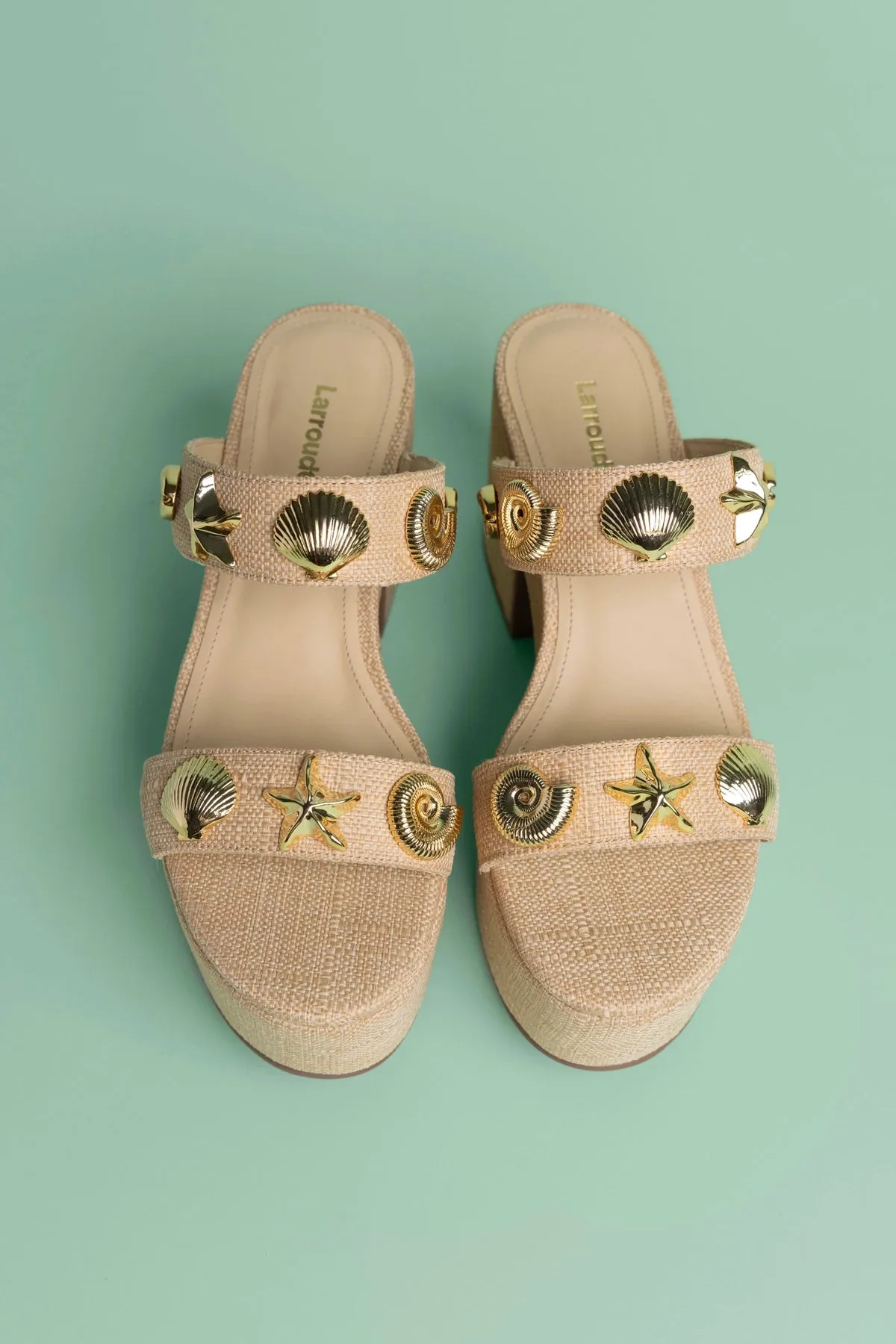 Madison Platform Sandal Beige Raffia sold by Larroude product image thumbnail 2