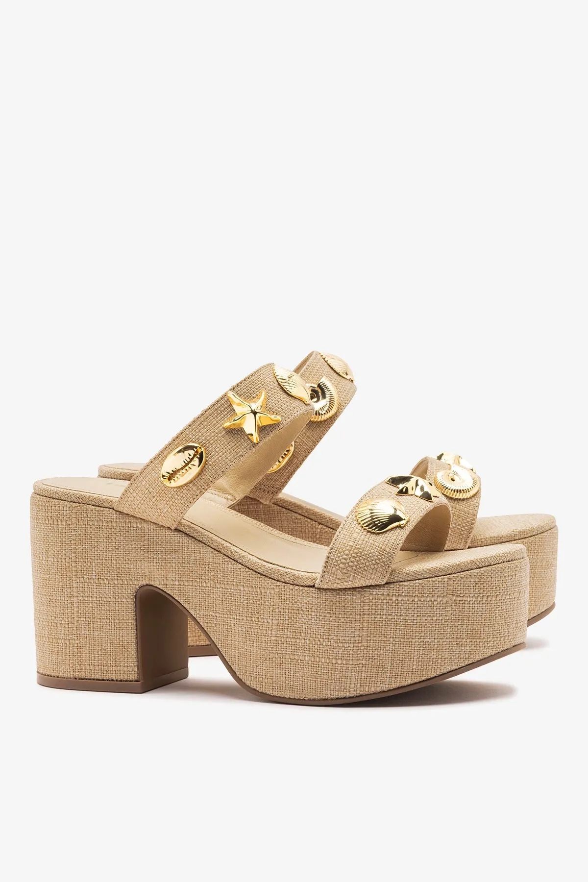 Madison Platform Sandal Beige Raffia sold by Larroude product image thumbnail 3