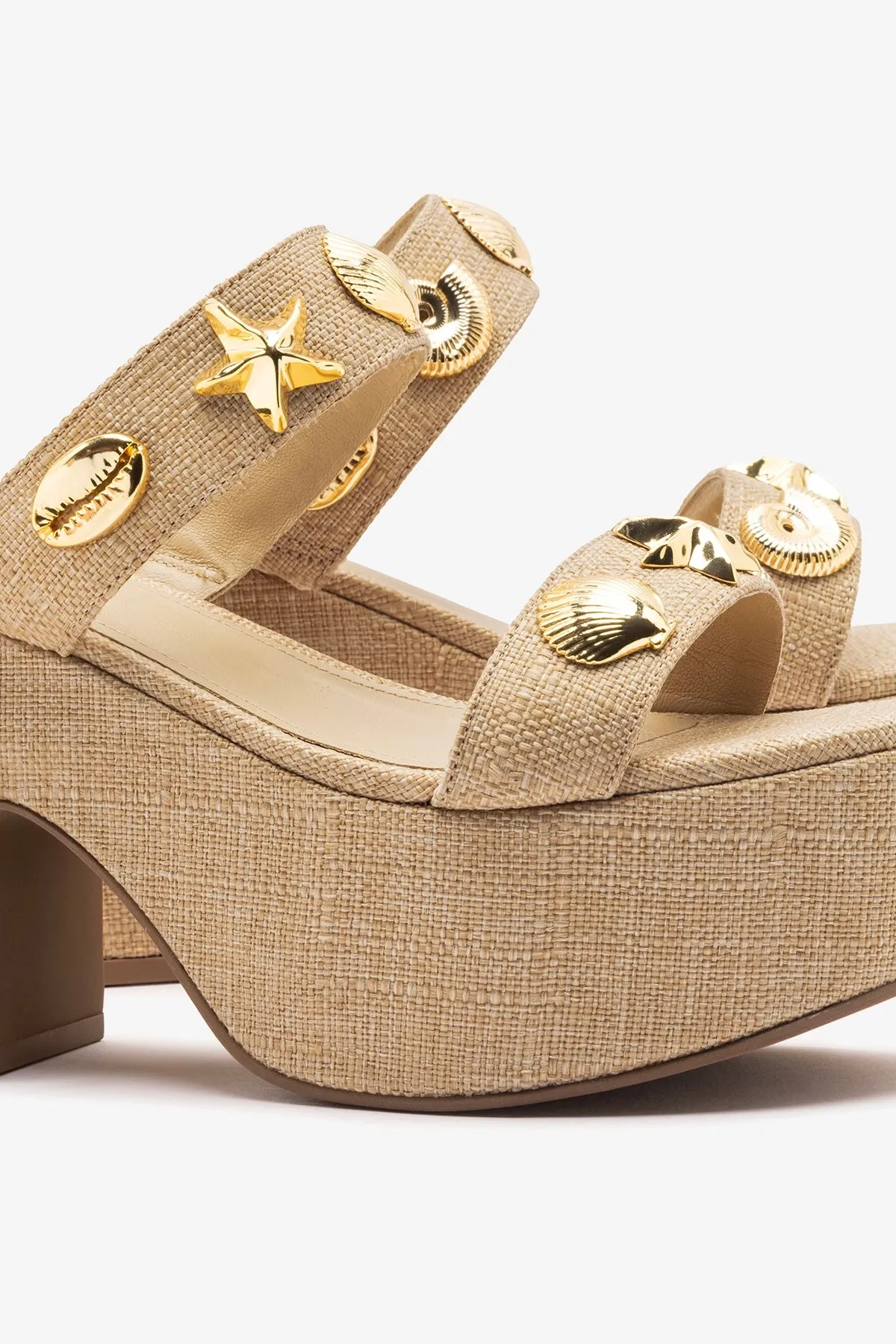 Madison Platform Sandal Beige Raffia sold by Larroude product image thumbnail 4