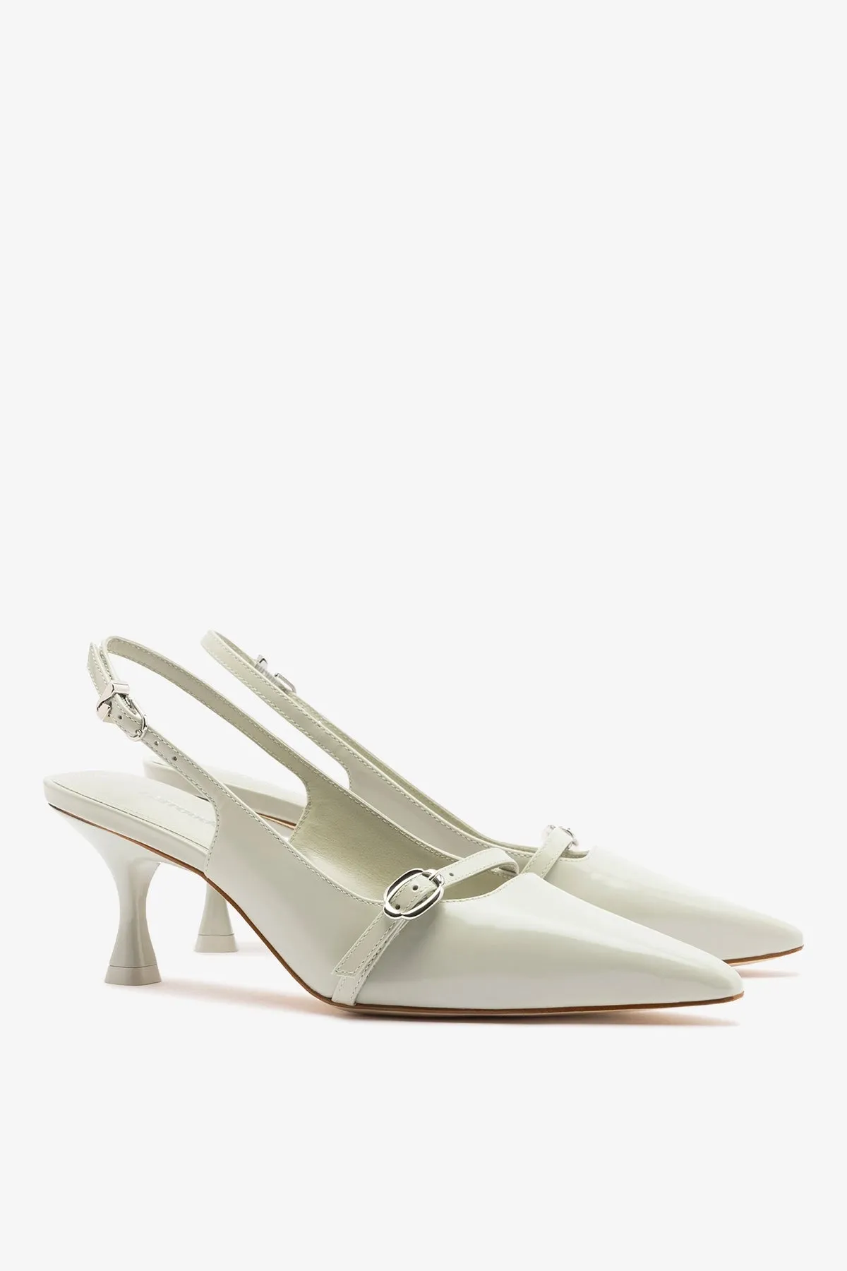 Ines Pump Gray Leather sold by Larroude product image thumbnail 3