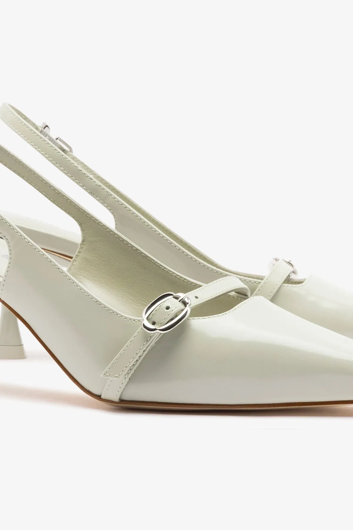 Ines Pump Gray Leather sold by Larroude product image thumbnail 4