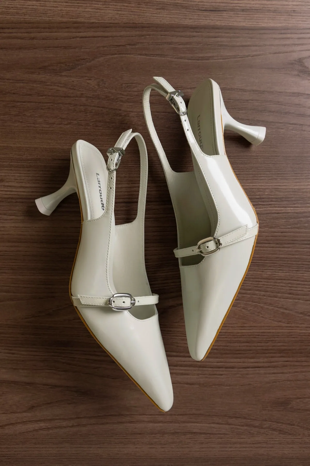 Ines Pump Gray Leather sold by Larroude product image thumbnail 2