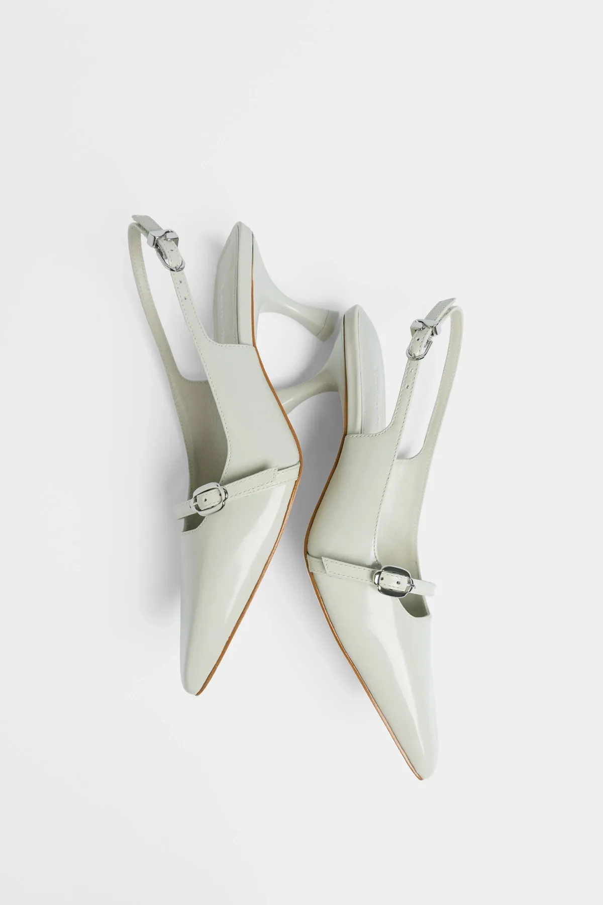 Ines Pump Gray Leather sold by Larroude product image thumbnail 5