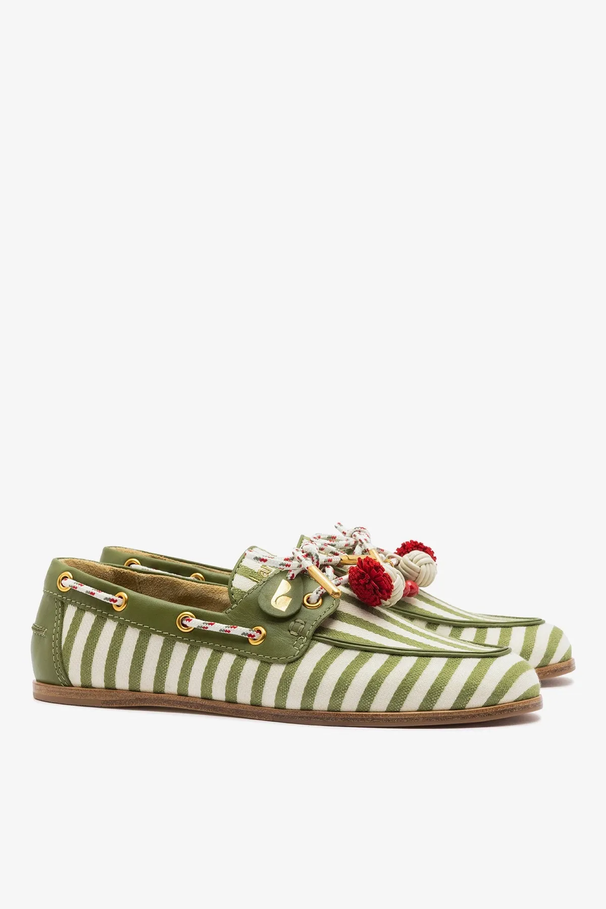 Cyprus Boat Shoe Seaweed Striped Canva sold by Larroude product image thumbnail 3