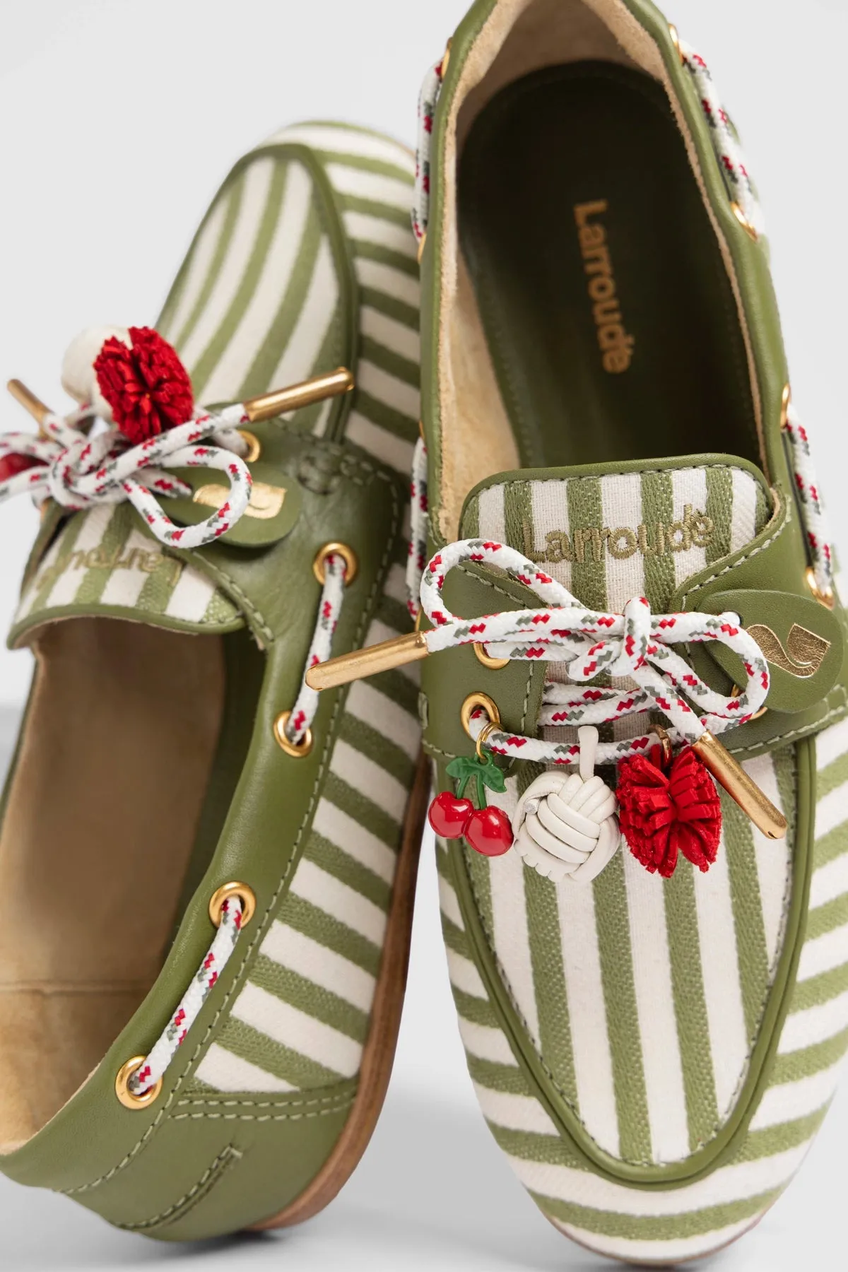 Cyprus Boat Shoe Seaweed Striped Canva sold by Larroude product image thumbnail 2