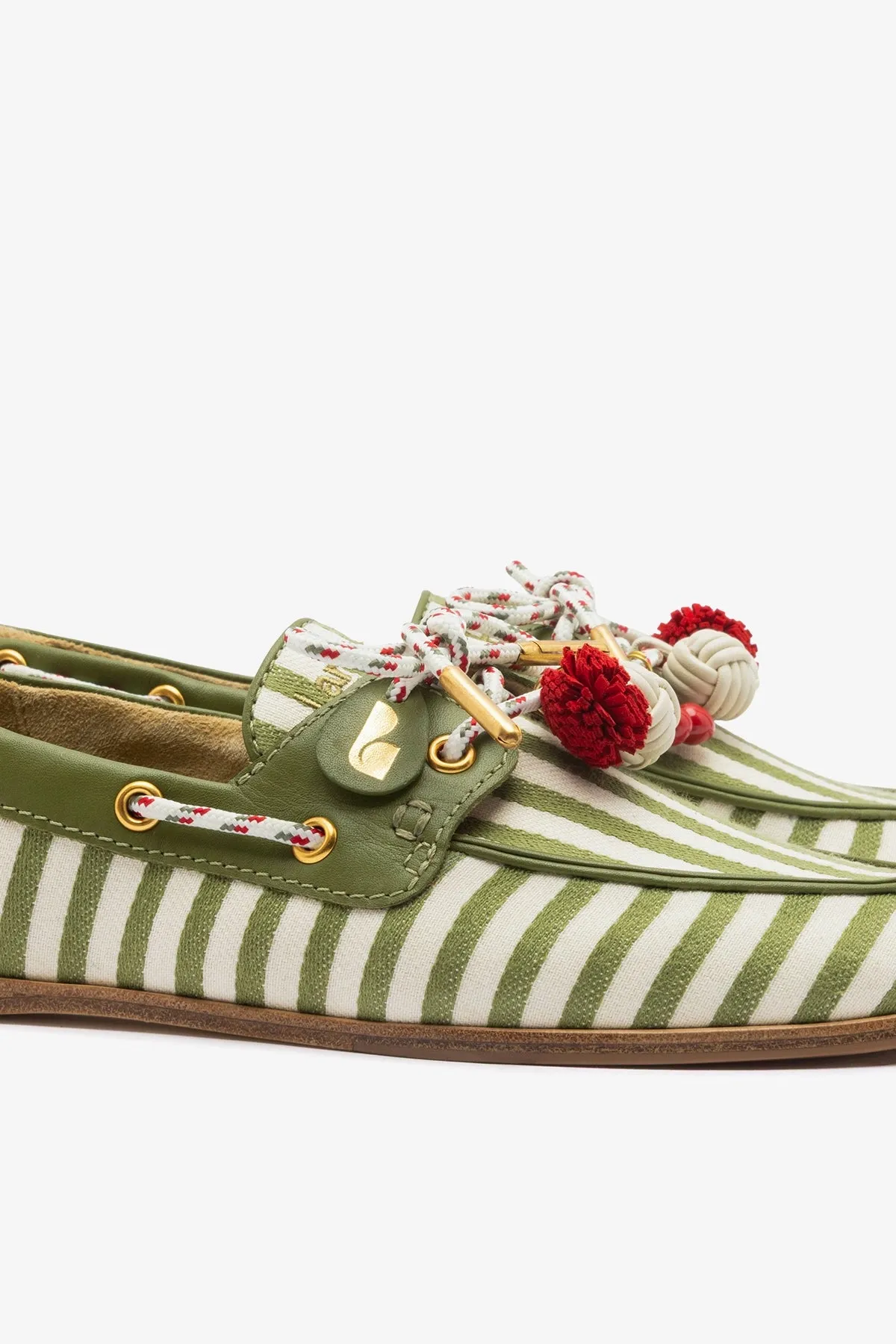 Cyprus Boat Shoe Seaweed Striped Canva sold by Larroude product image thumbnail 4