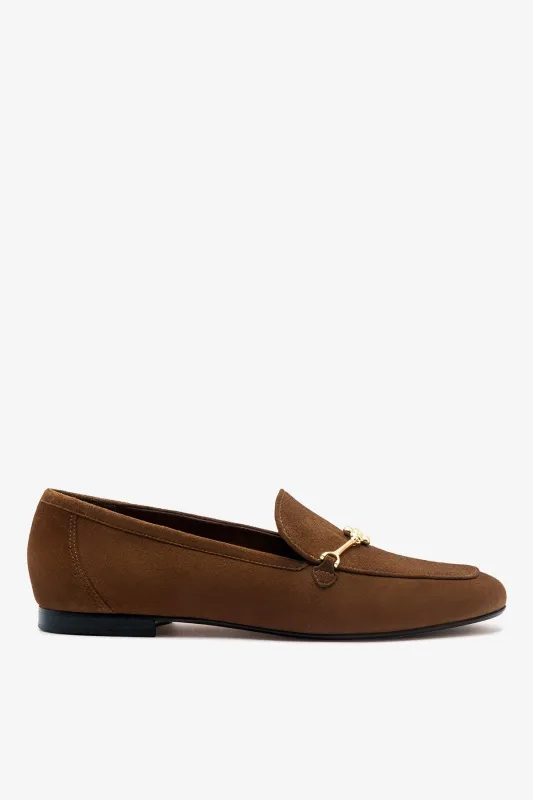 Katherine Loafer Burnt Umber Suede made by Larroude