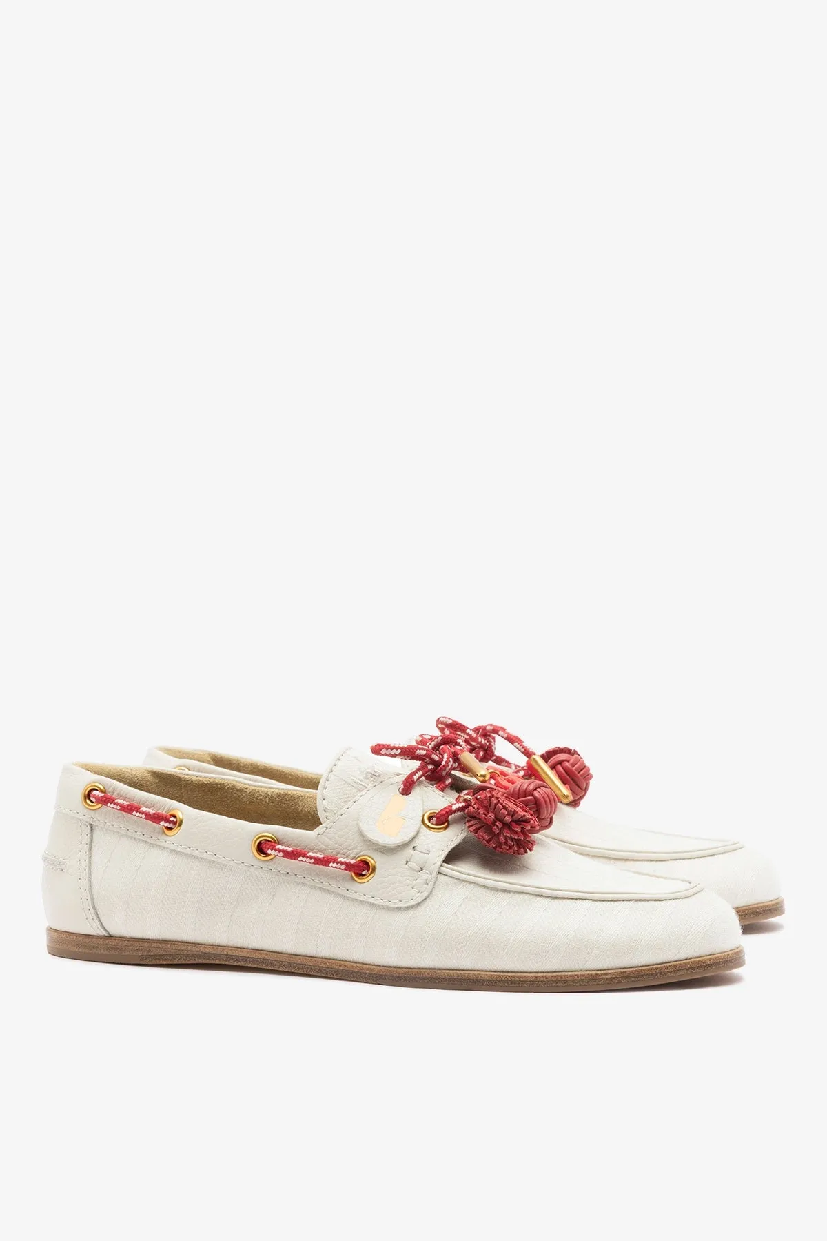 Cyprus Boat Shoe Ivory Striped Canva sold by Larroude product image thumbnail 3
