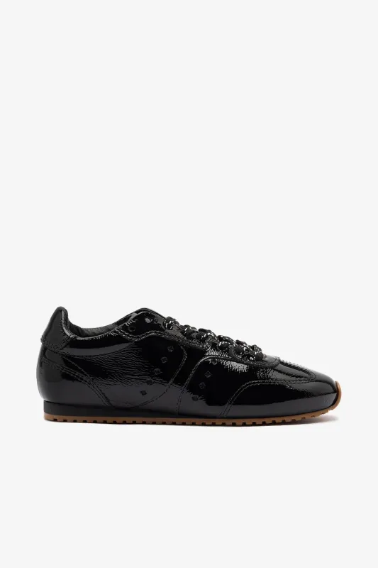 Stella New Sneaker Black Patent Leather made by Larroude