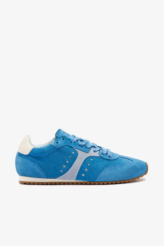 Stella New Sneaker Azure Suede made by Larroude
