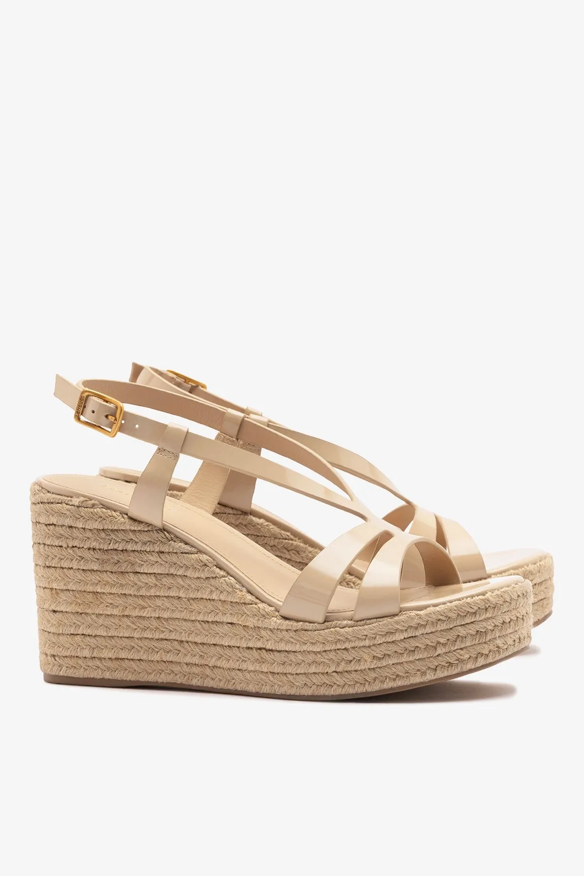 Daphne Espadrille Sandal Sand Patent Leather sold by Larroude product image thumbnail 3