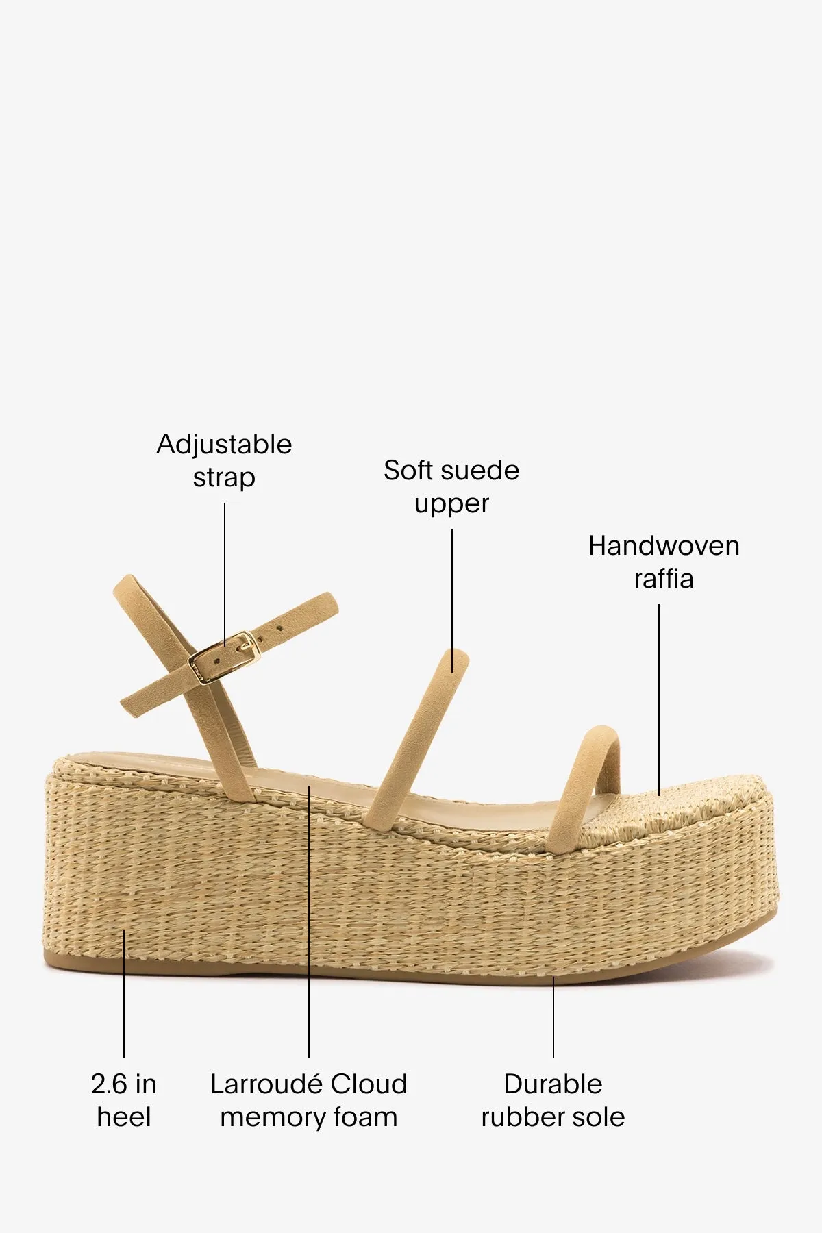 Gio Flatform Peanut Suede sold by Larroude product image thumbnail 5