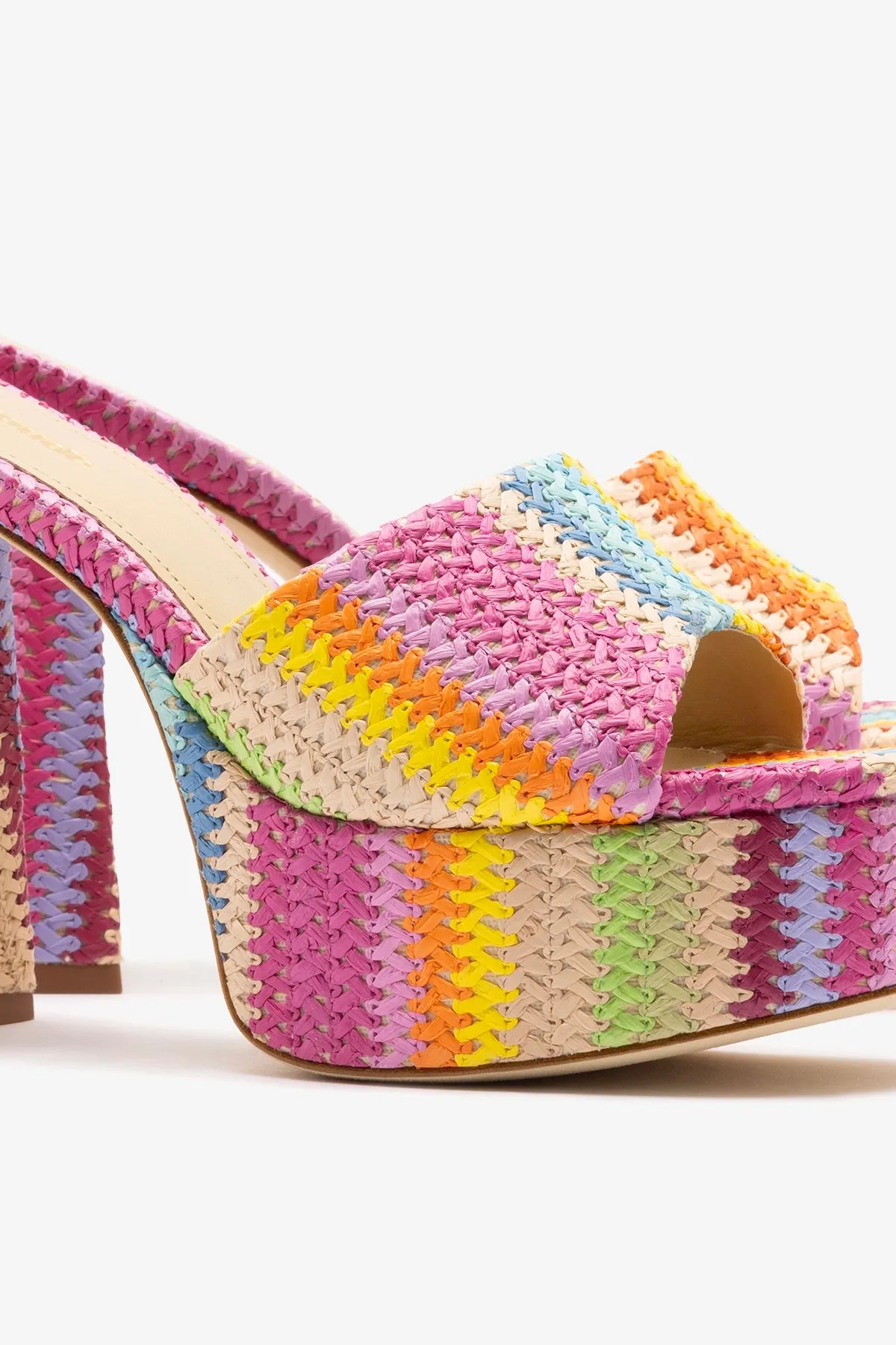 Dolly Mule Rainbow Raffia sold by Larroude product image thumbnail 4