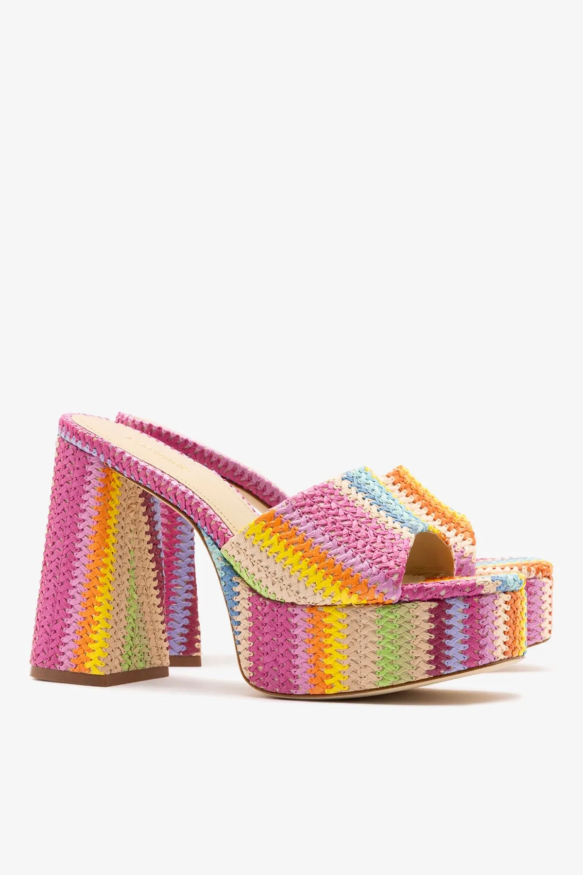 Dolly Mule Rainbow Raffia sold by Larroude product image thumbnail 3