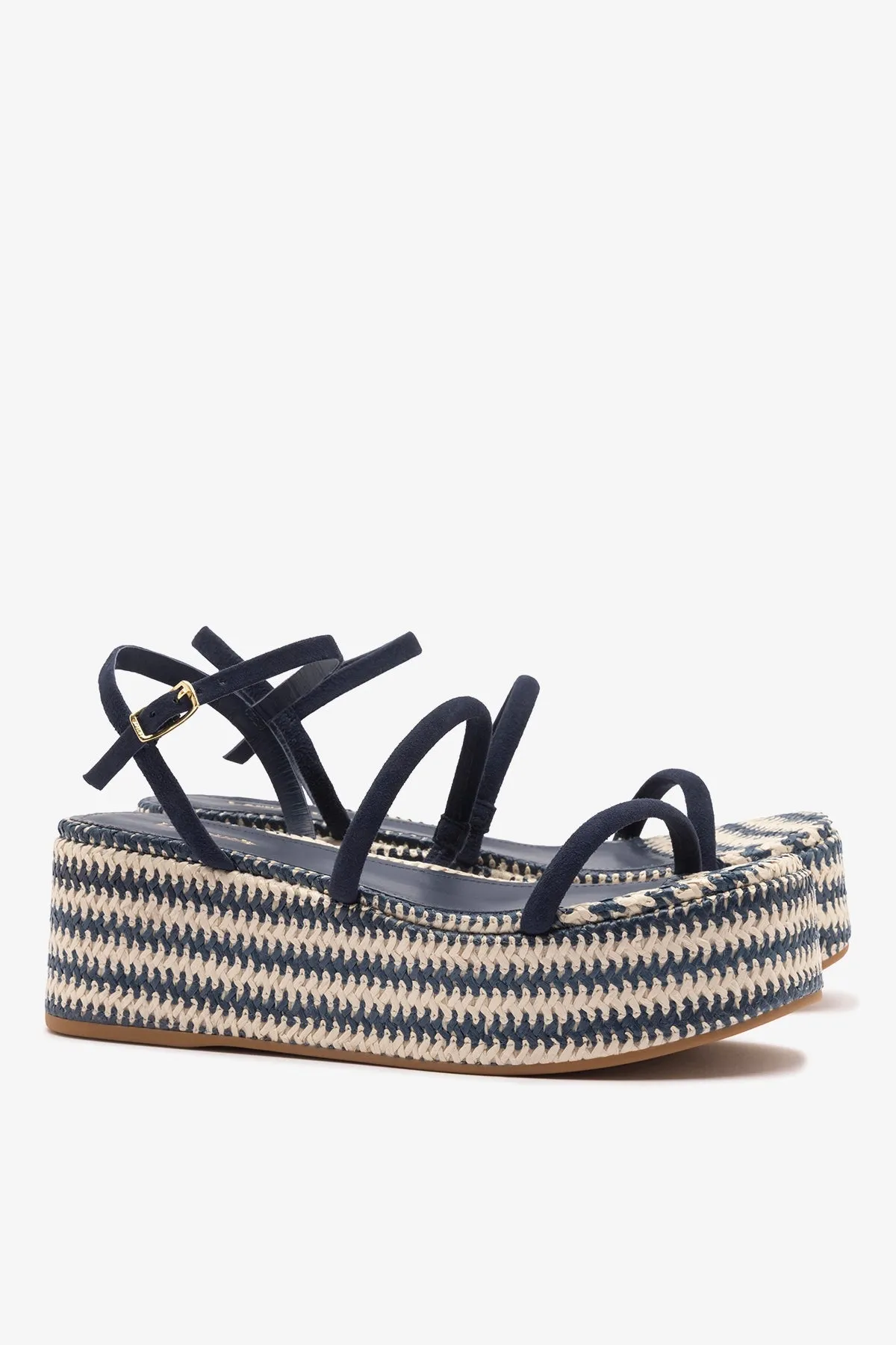 Gio Flatform Navy Suede sold by Larroude product image thumbnail 3