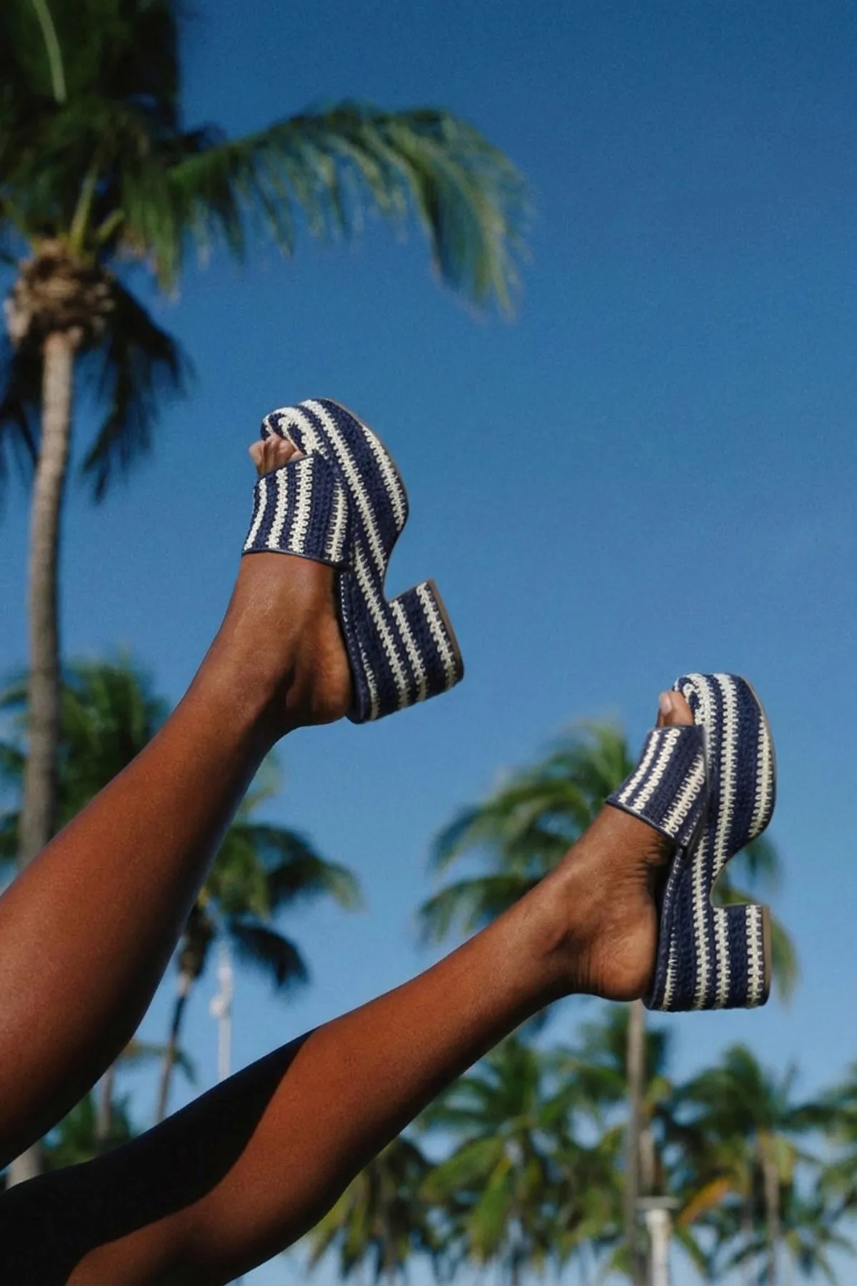 Miso Crochet Mule Striped Navy sold by Larroude product image thumbnail 2