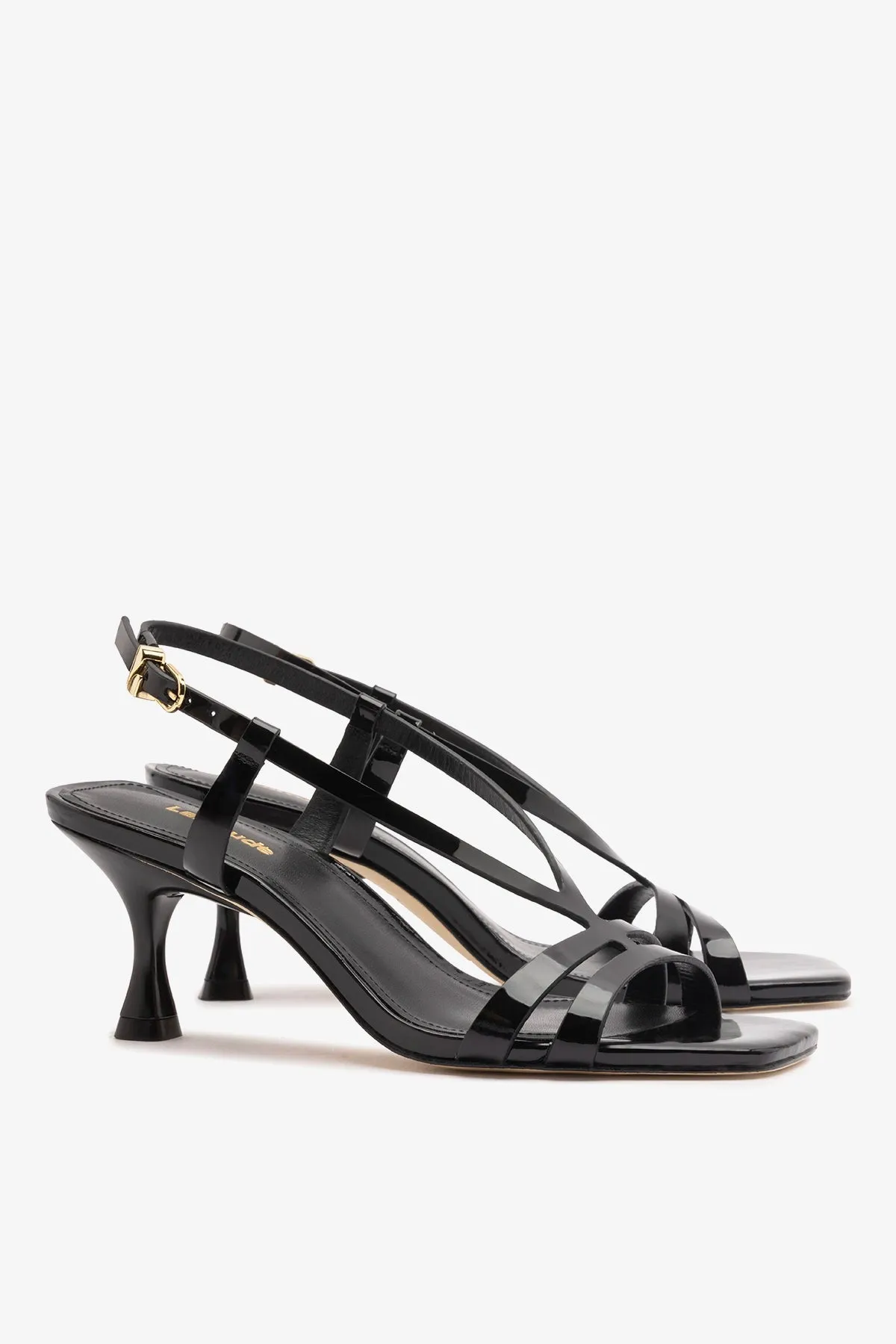 Daphne Sandal Black Patent Leather sold by Larroude product image thumbnail 3